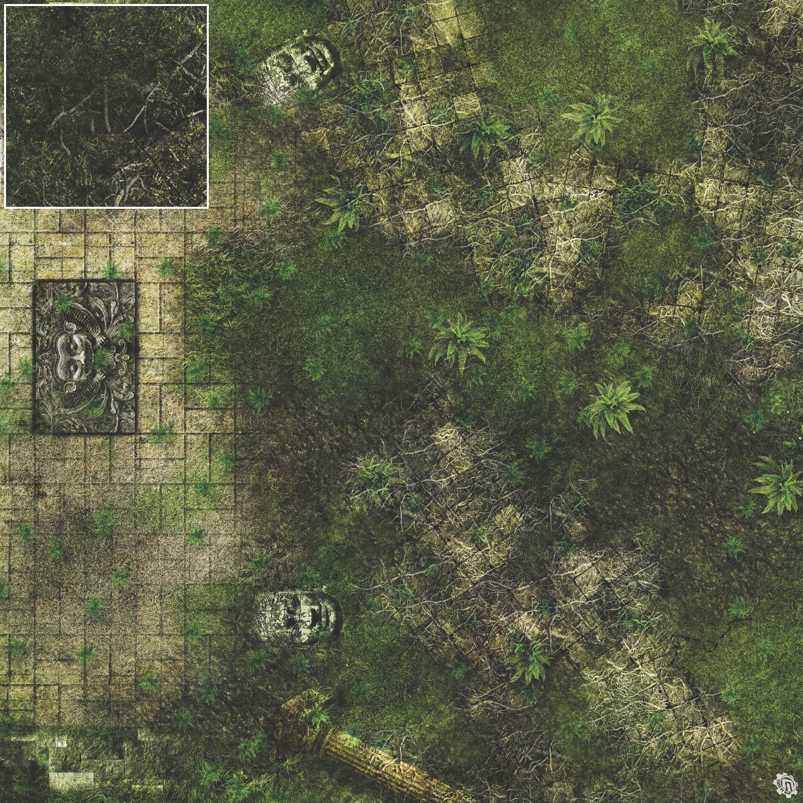 Mats by Mars: Forgotten Temple (Altar) Tabletop Wargaming Play Mat