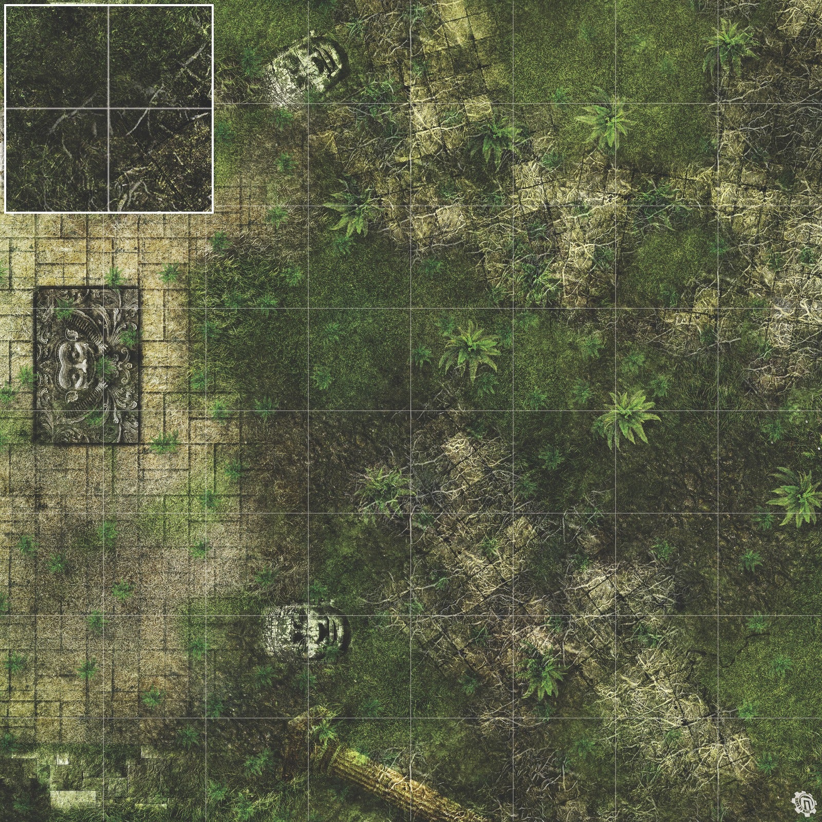 Mats by Mars: Forgotten Temple (Altar) Tabletop Wargaming Play Mat