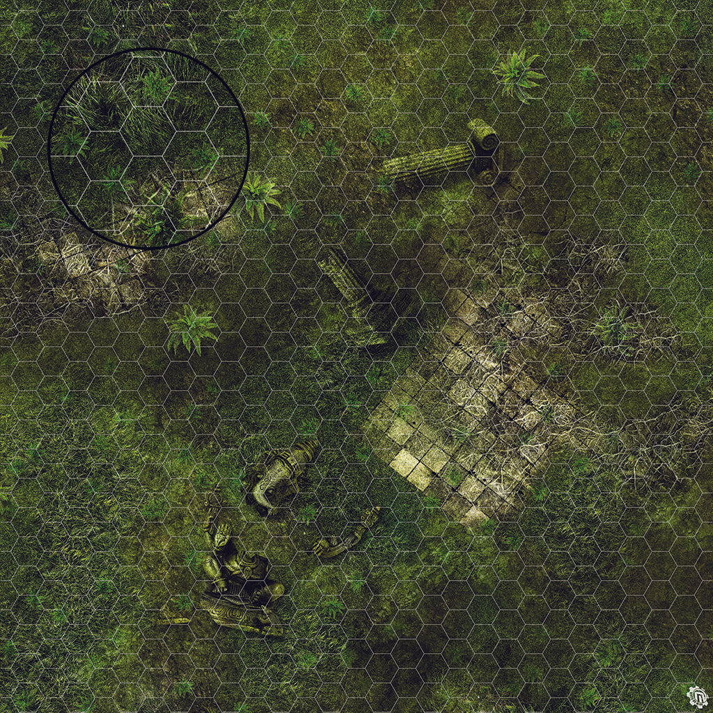 Mats by Mars: Forgotten Temple (Plaza) Tabletop Wargaming Play Mat