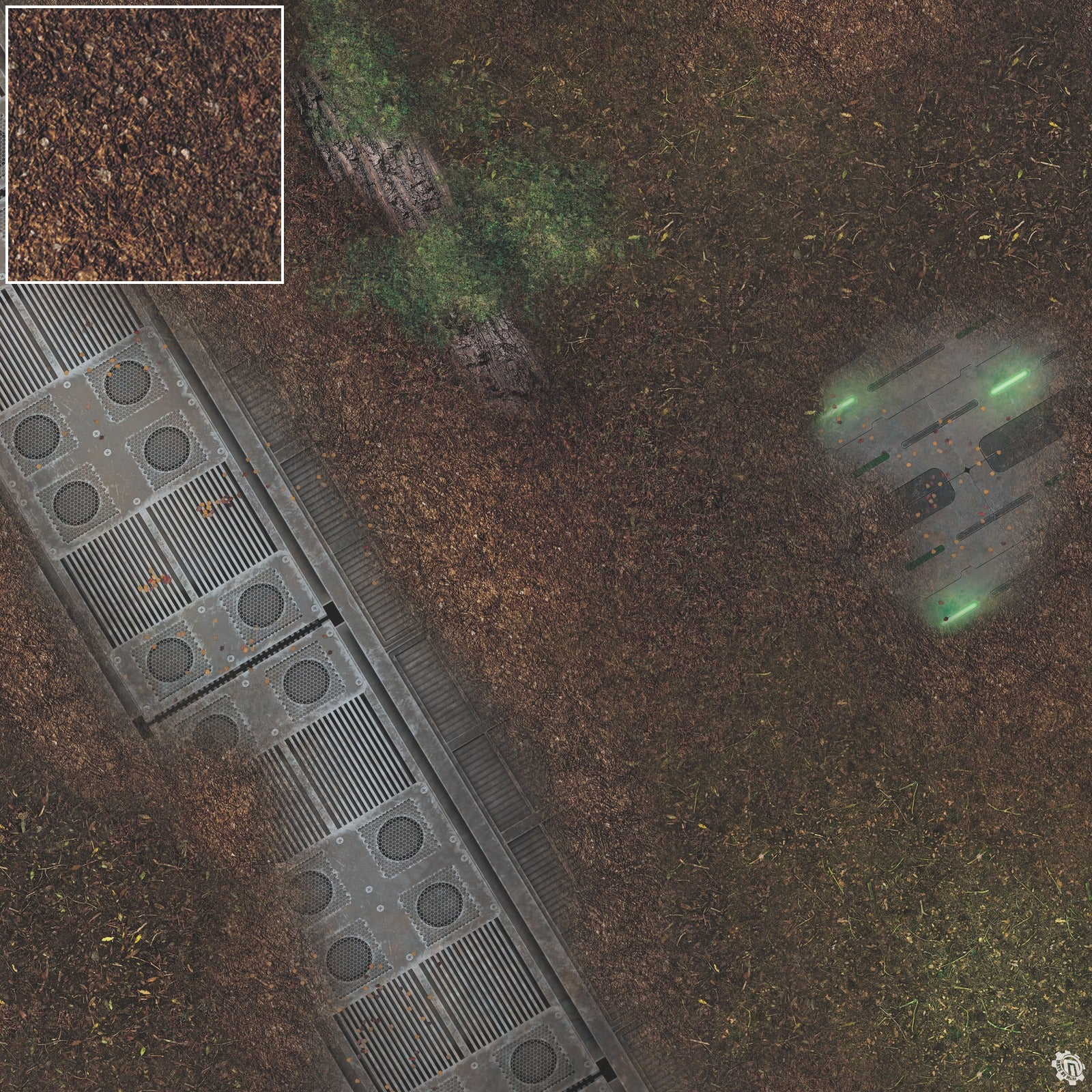 Mats by Mars: Hidden Outpost (Green) Tabletop Wargaming Play Mat