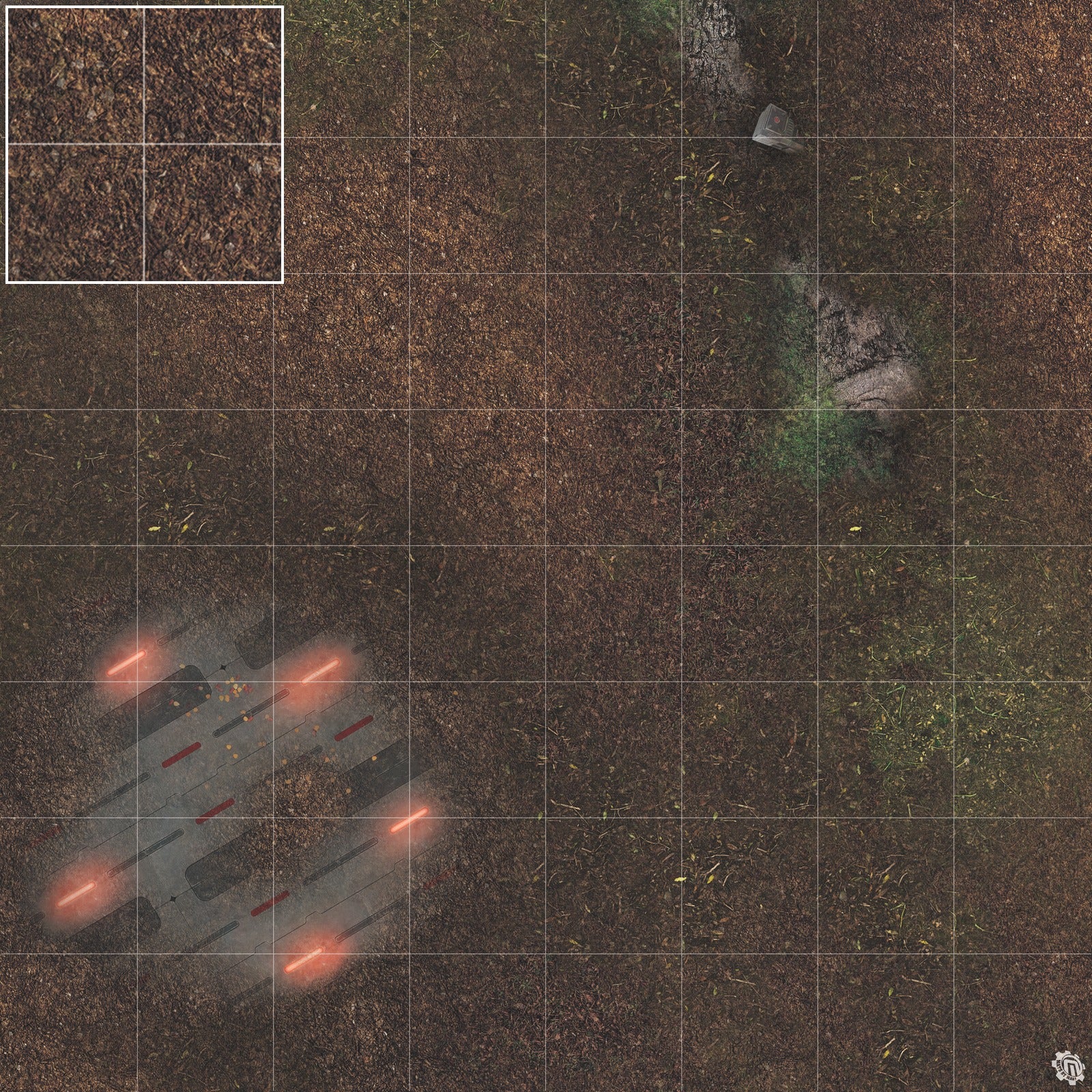 Mats by Mars: Hidden Outpost (Red) Tabletop Wargaming Play Mat