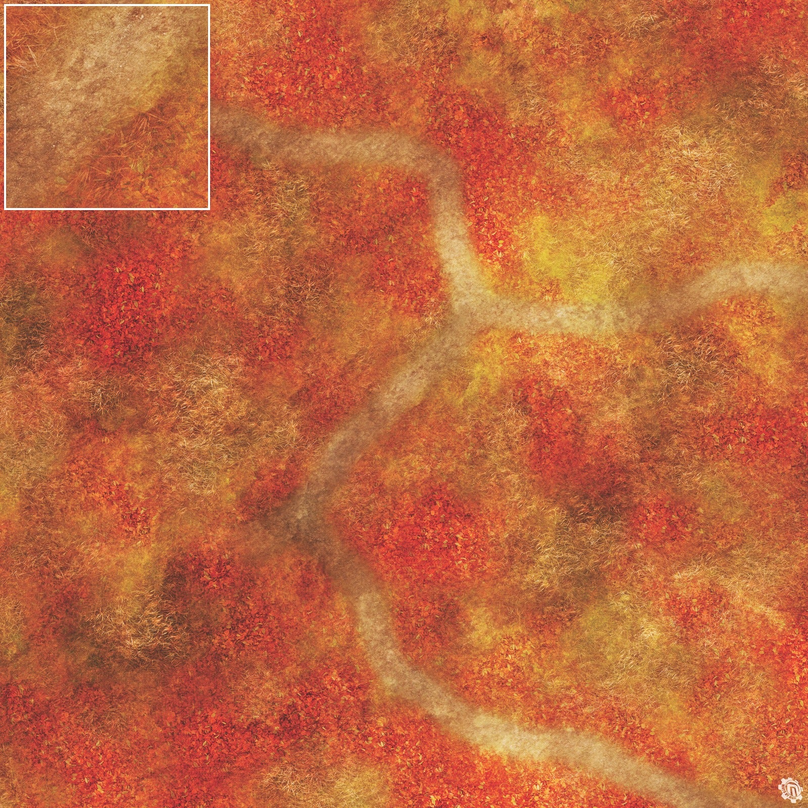 Mats by Mars: Autumn Forest Trail Tabletop Wargaming Play Mat