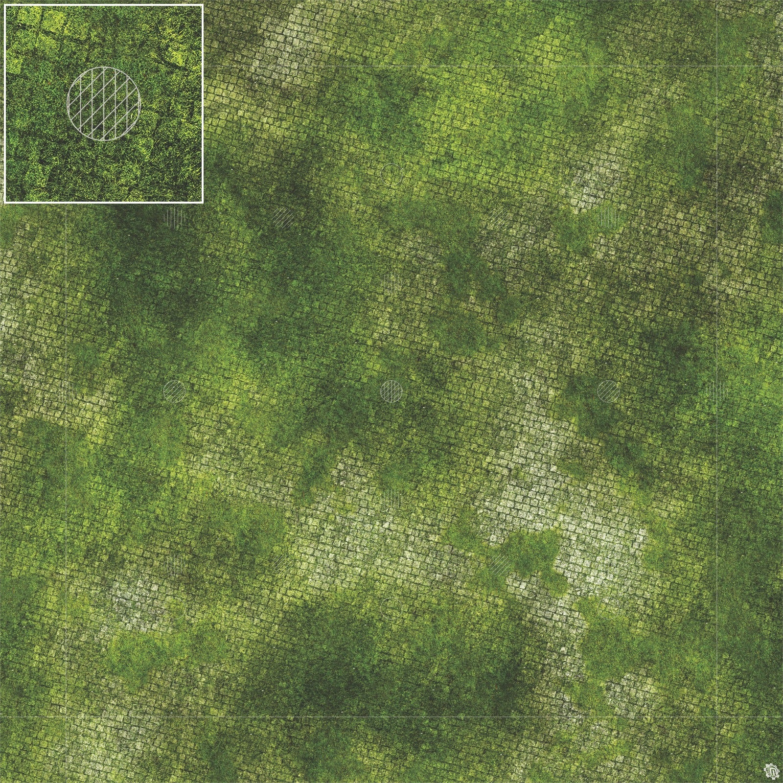 Mats by Mars: Overgrown Cobbles Tabletop Wargaming Play Mat