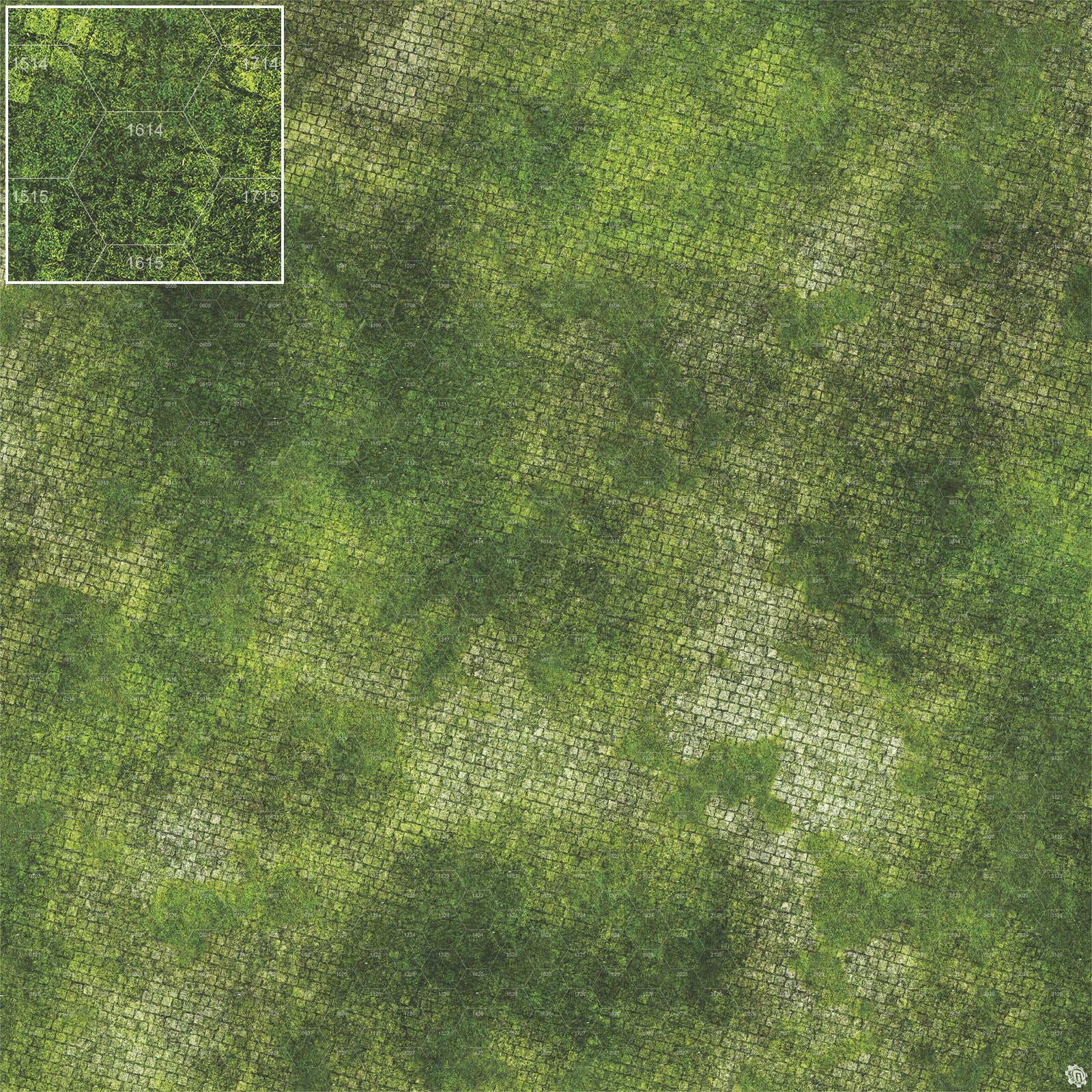 Mats by Mars: Overgrown Cobbles Tabletop Wargaming Play Mat
