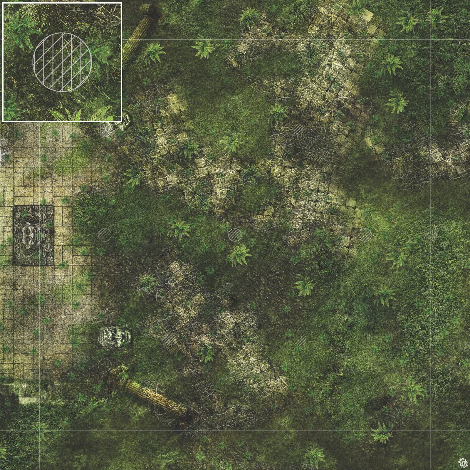 Mats by Mars: Forgotten Temple (Altar) Tabletop Wargaming Play Mat