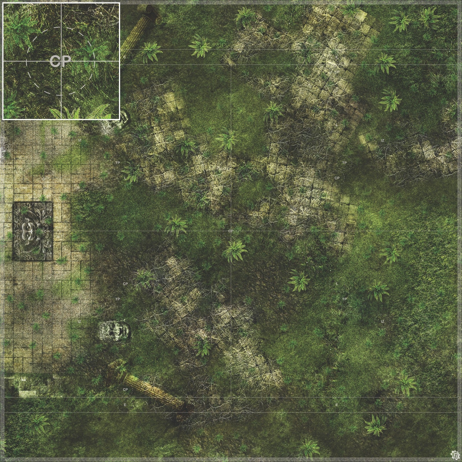 Mats by Mars: Forgotten Temple (Altar) Tabletop Wargaming Play Mat