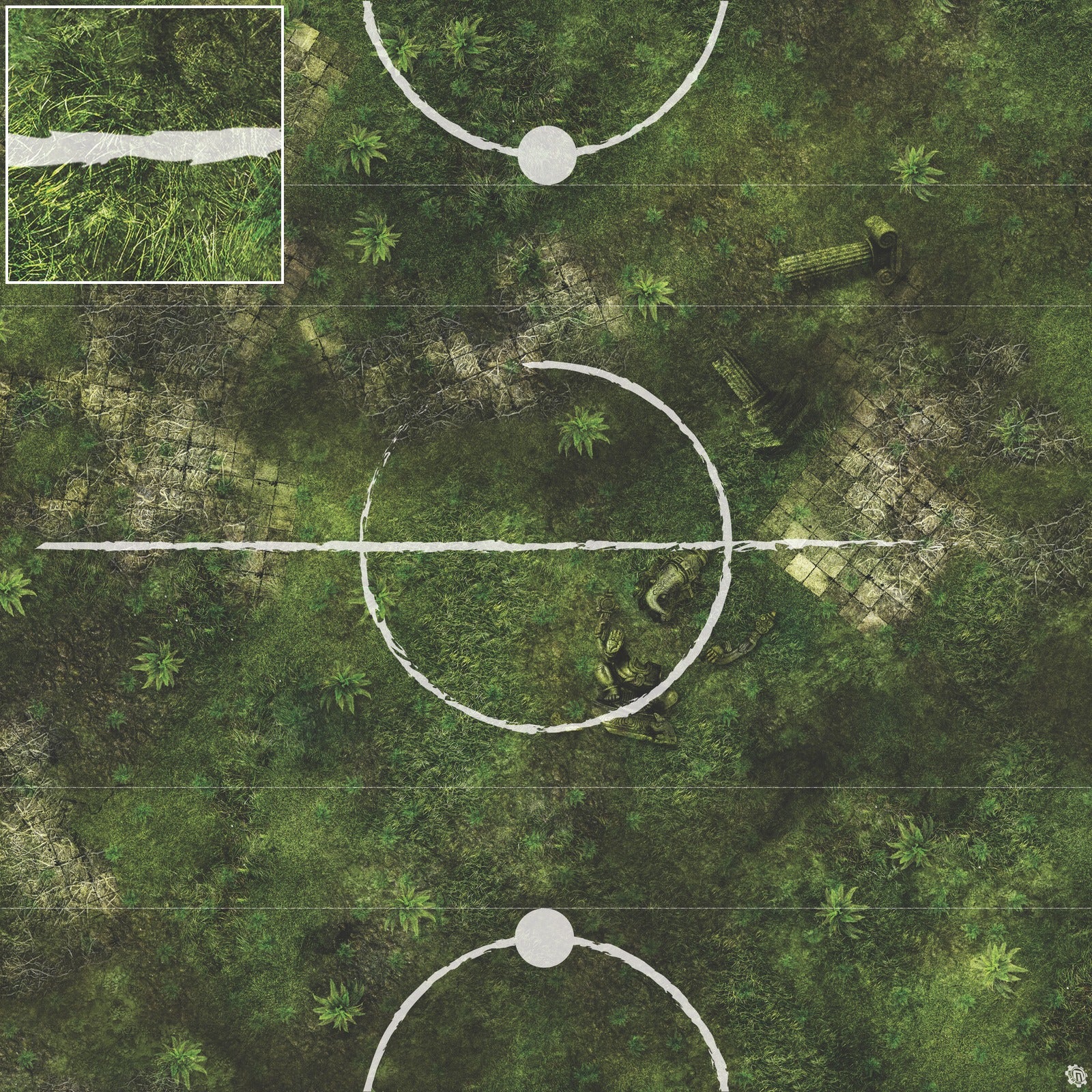 Mats by Mars: Forgotten Temple (Plaza) Tabletop Wargaming Play Mat