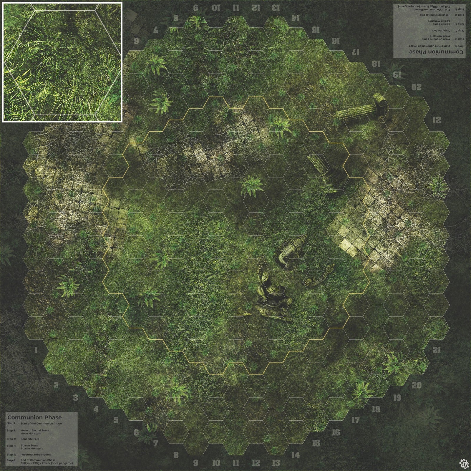 Mats by Mars: Forgotten Temple (Plaza) Tabletop Wargaming Play Mat