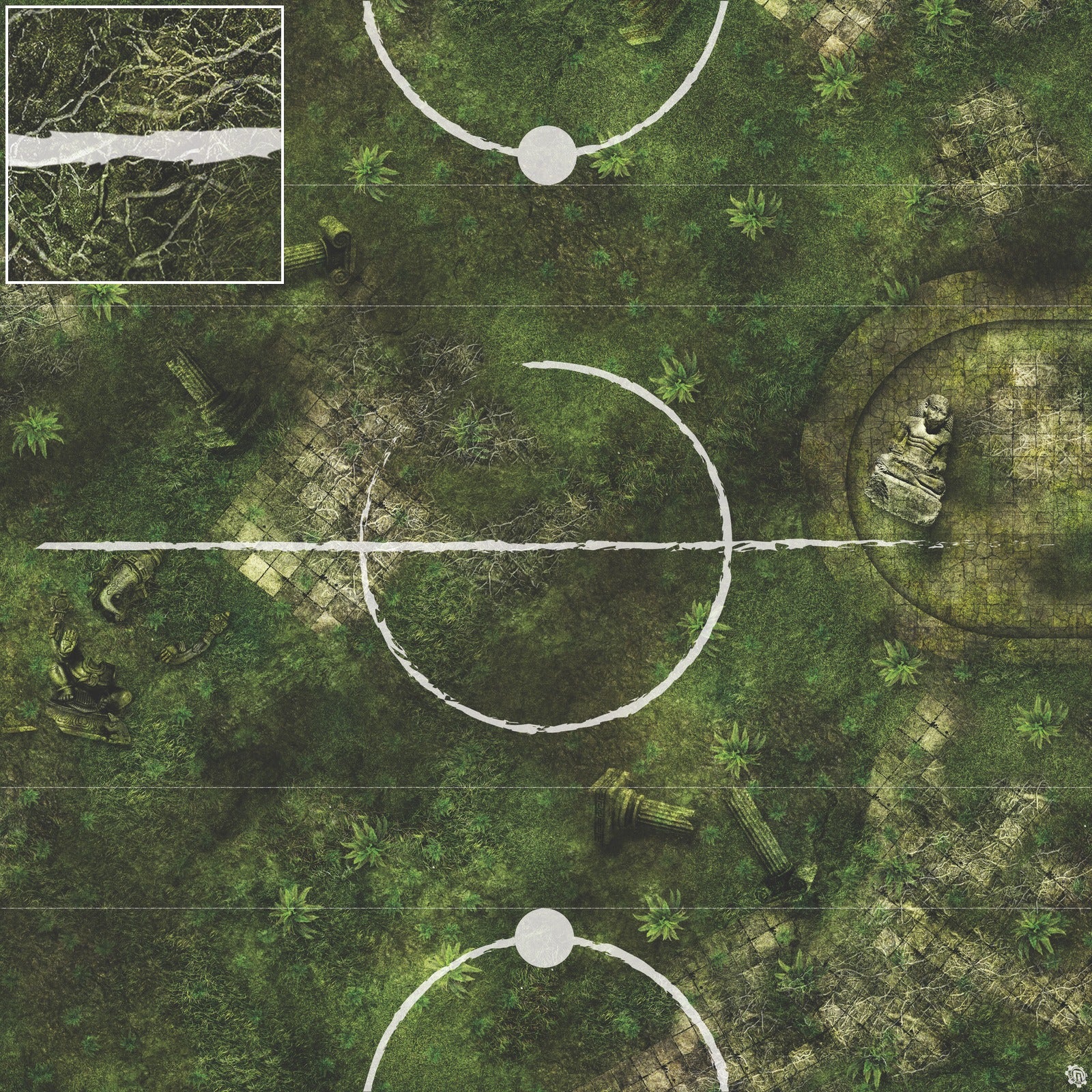 Mats by Mars: Forgotten Temple (Basin) Tabletop Wargaming Play Mat