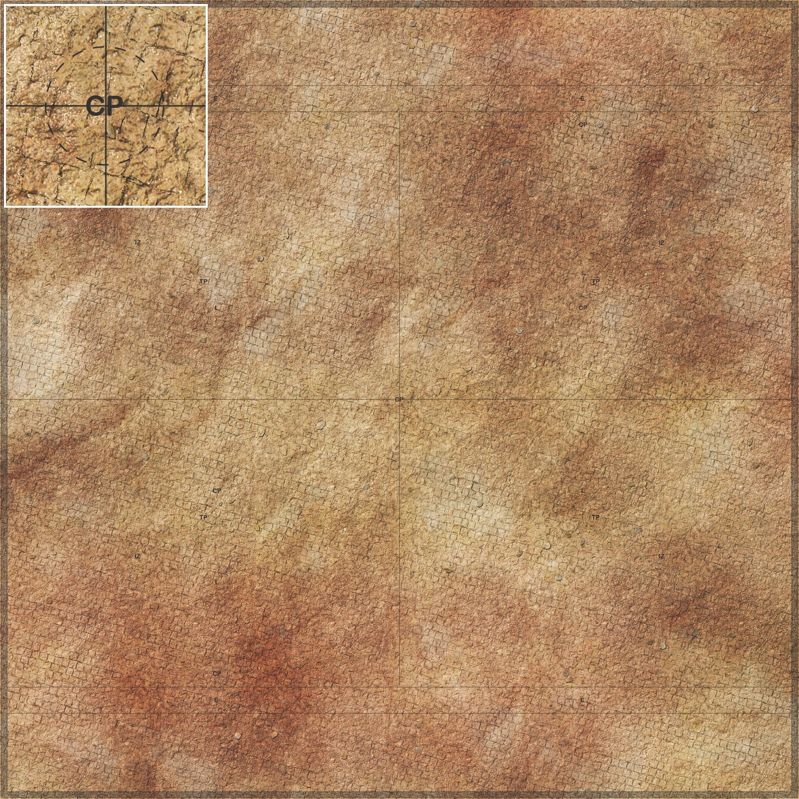 Mats by Mars: Sandy Cobbles Tabletop Wargaming Play Mat