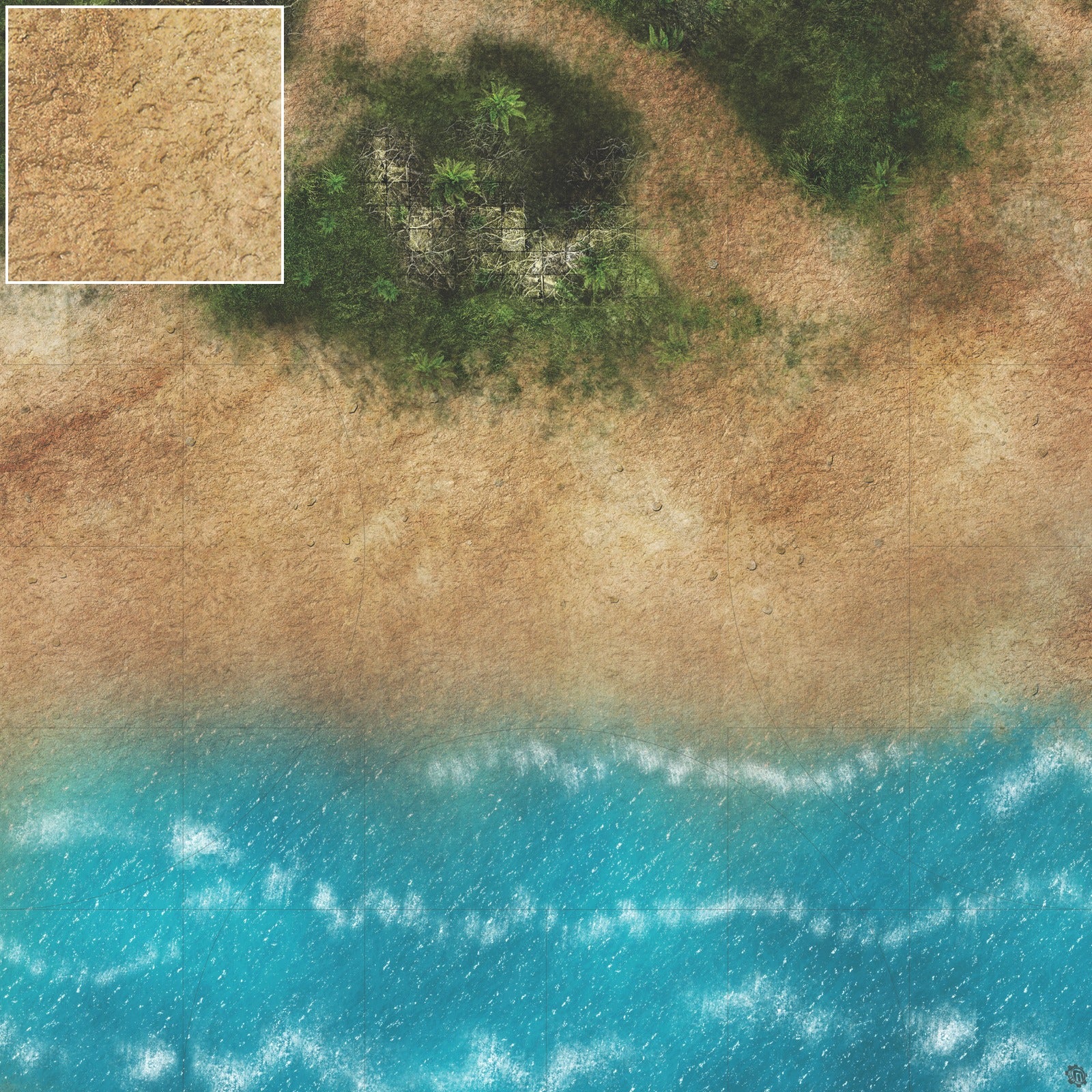 Mats by Mars: Jungle Treasure Tabletop Wargaming Play Mat
