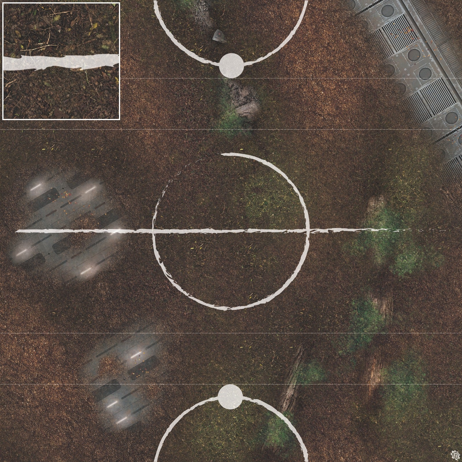 Mats by Mars: Hidden Outpost (White) Tabletop Wargaming Play Mat