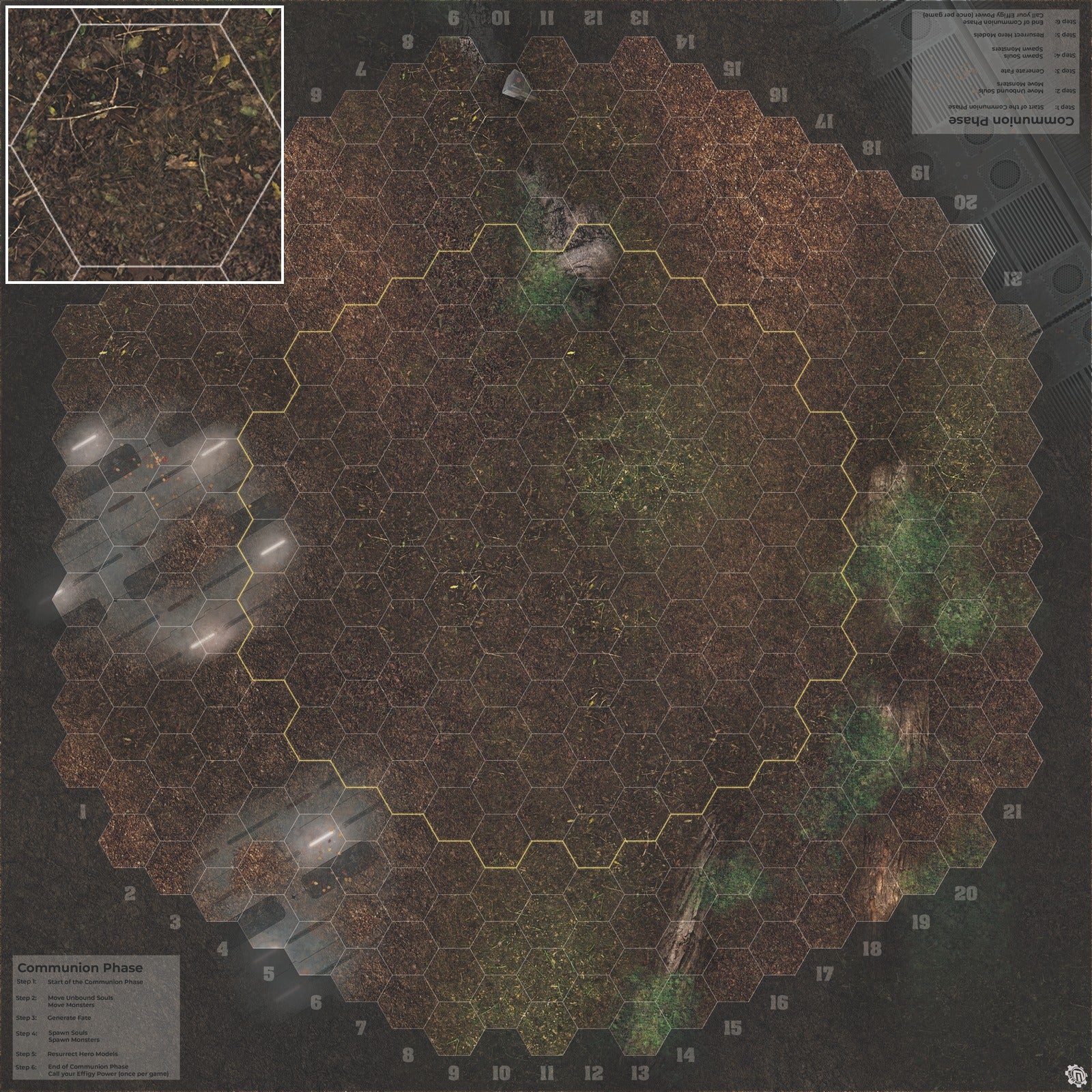 Mats by Mars: Hidden Outpost (White) Tabletop Wargaming Play Mat