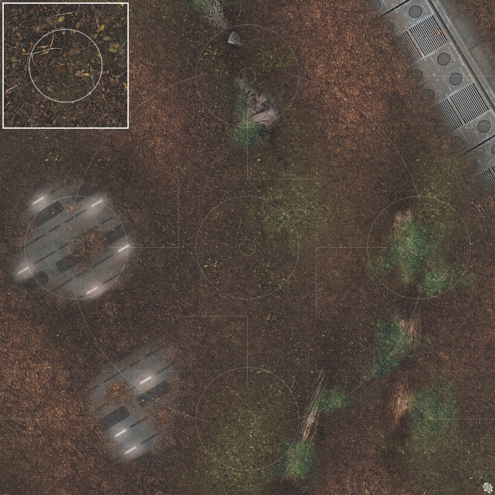 Mats by Mars: Hidden Outpost (White) Tabletop Wargaming Play Mat