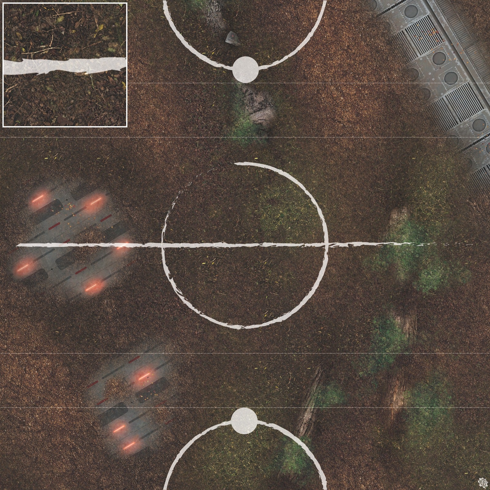Mats by Mars: Hidden Outpost (Red) Tabletop Wargaming Play Mat