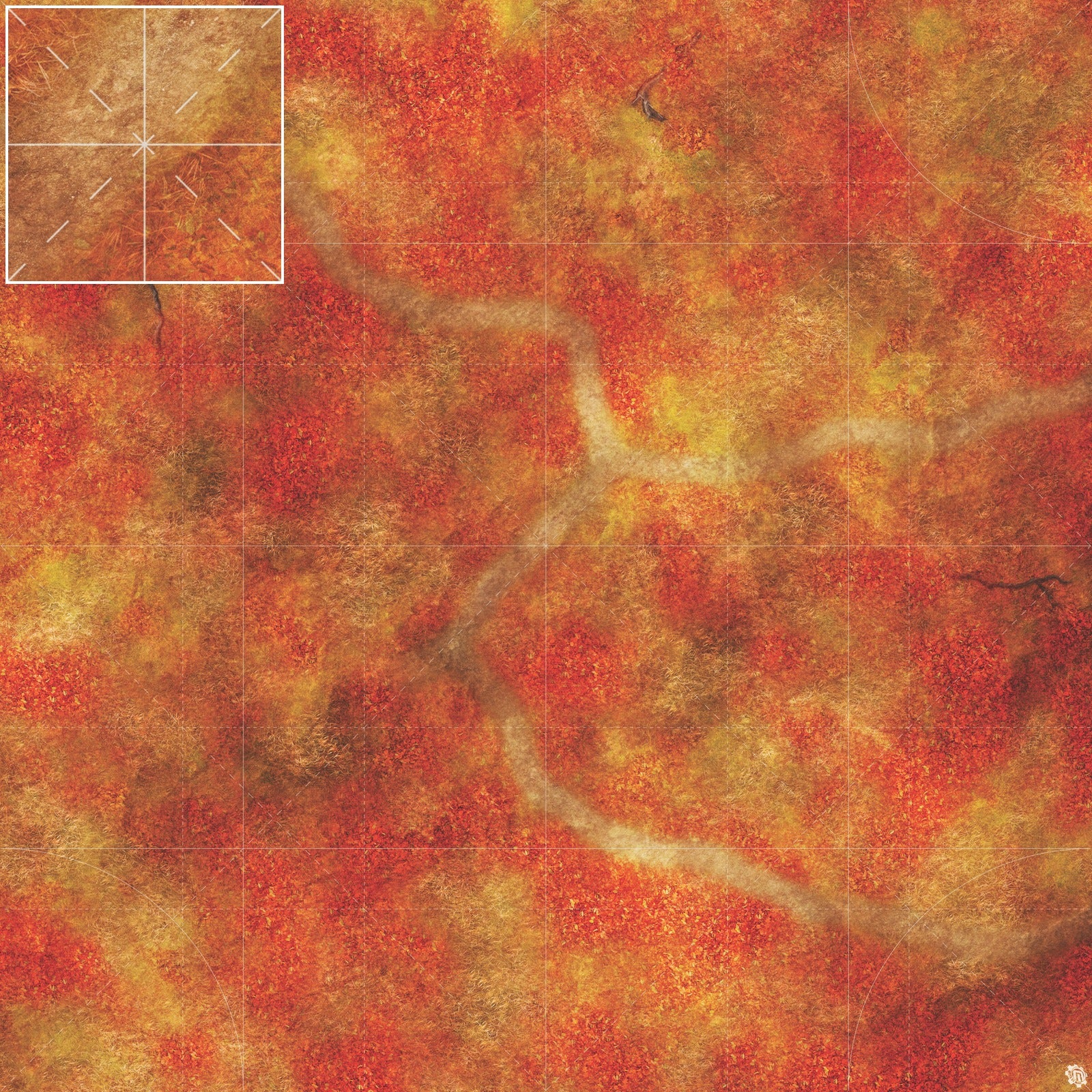 Mats by Mars: Autumn Forest Trail Tabletop Wargaming Play Mat