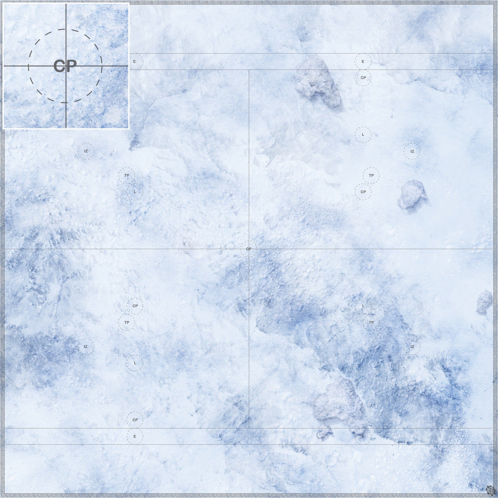 Mats by Mars: Glacial Pass Tabletop Wargaming Play Mat