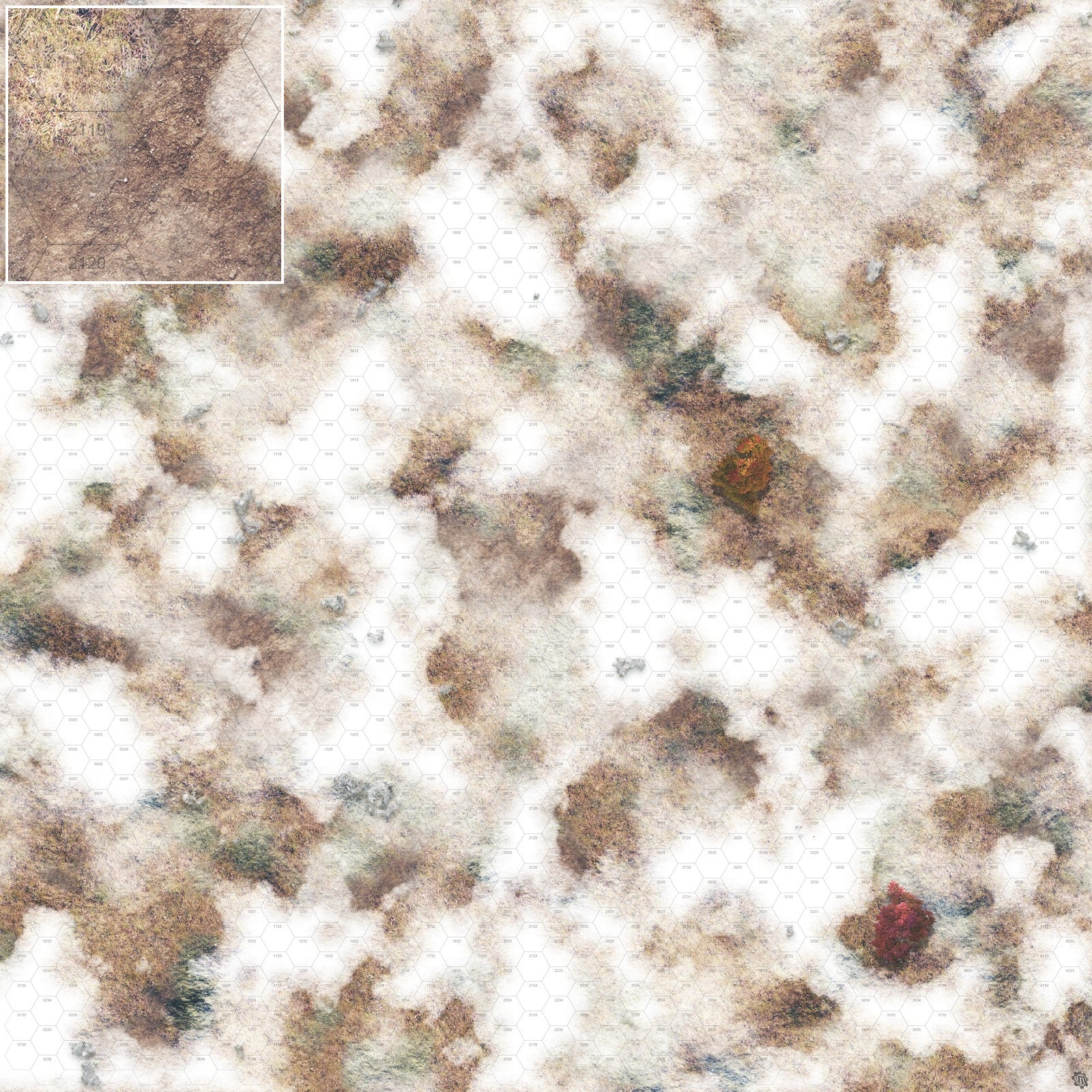 Mats by Mars: Snowy Tundra Tabletop Wargaming Play Mat