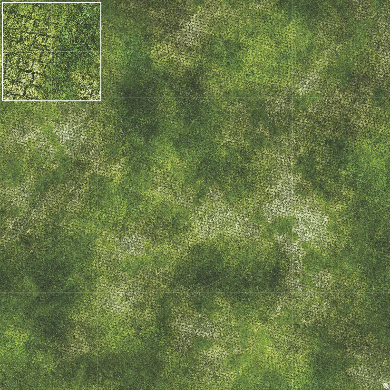 Mats by Mars: Overgrown Cobbles Tabletop Wargaming Play Mat