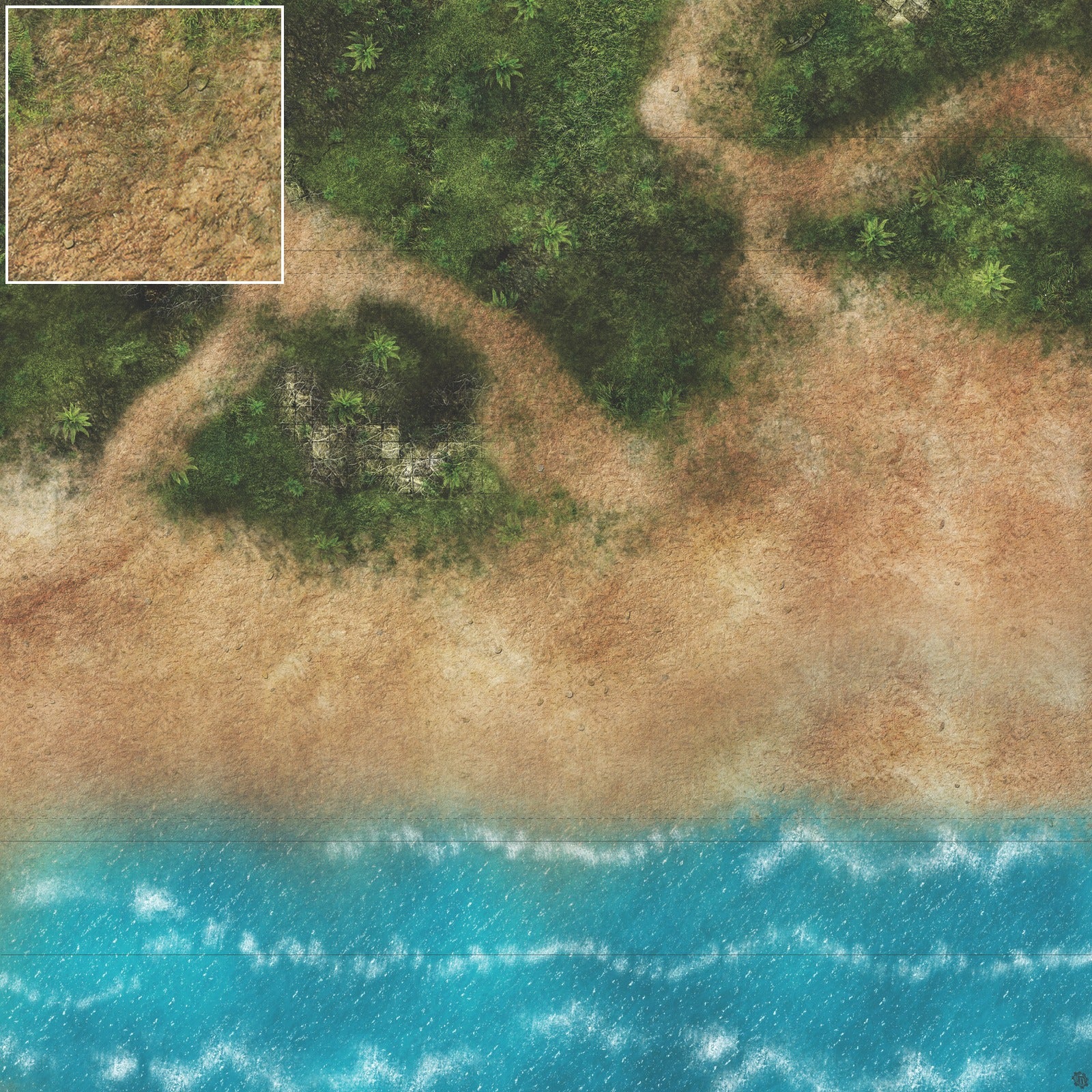 Mats by Mars: Jungle Treasure Tabletop Wargaming Play Mat