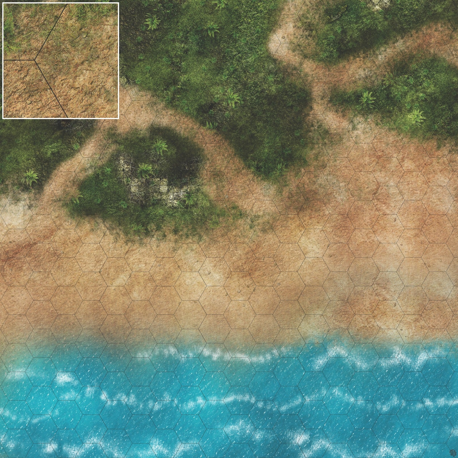 Mats by Mars: Jungle Treasure Tabletop Wargaming Play Mat