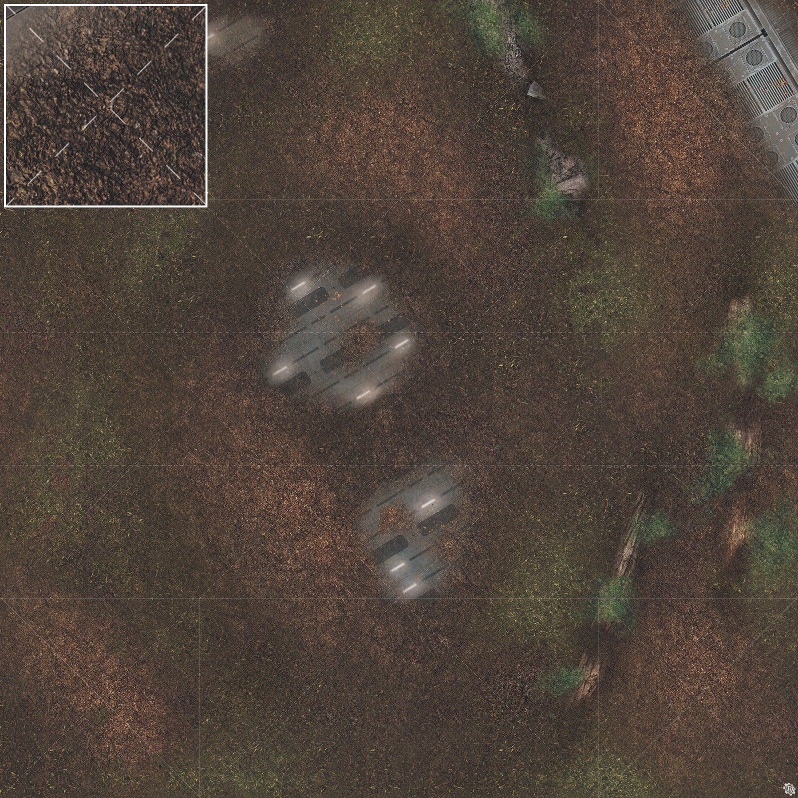 Mats by Mars: Hidden Outpost (White) Tabletop Wargaming Play Mat