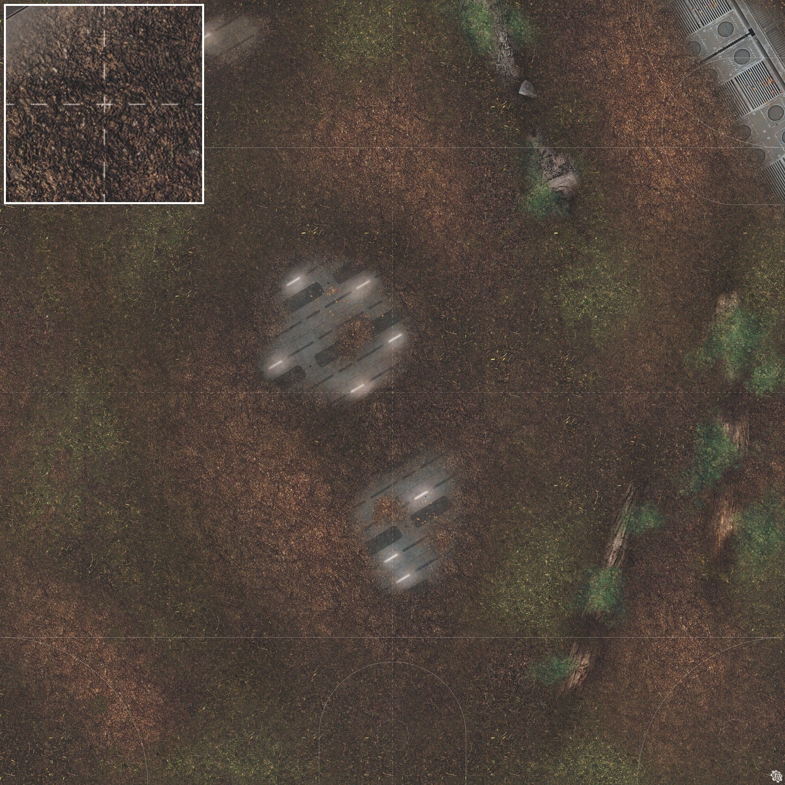Mats by Mars: Hidden Outpost (White) Tabletop Wargaming Play Mat