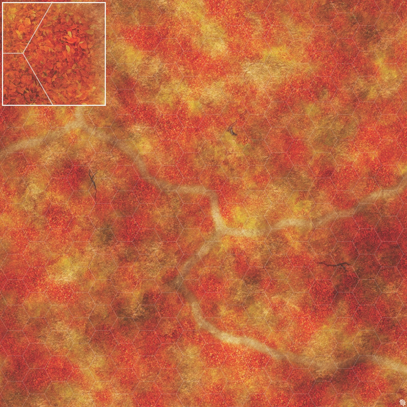 Mats by Mars: Autumn Forest Trail Tabletop Wargaming Play Mat