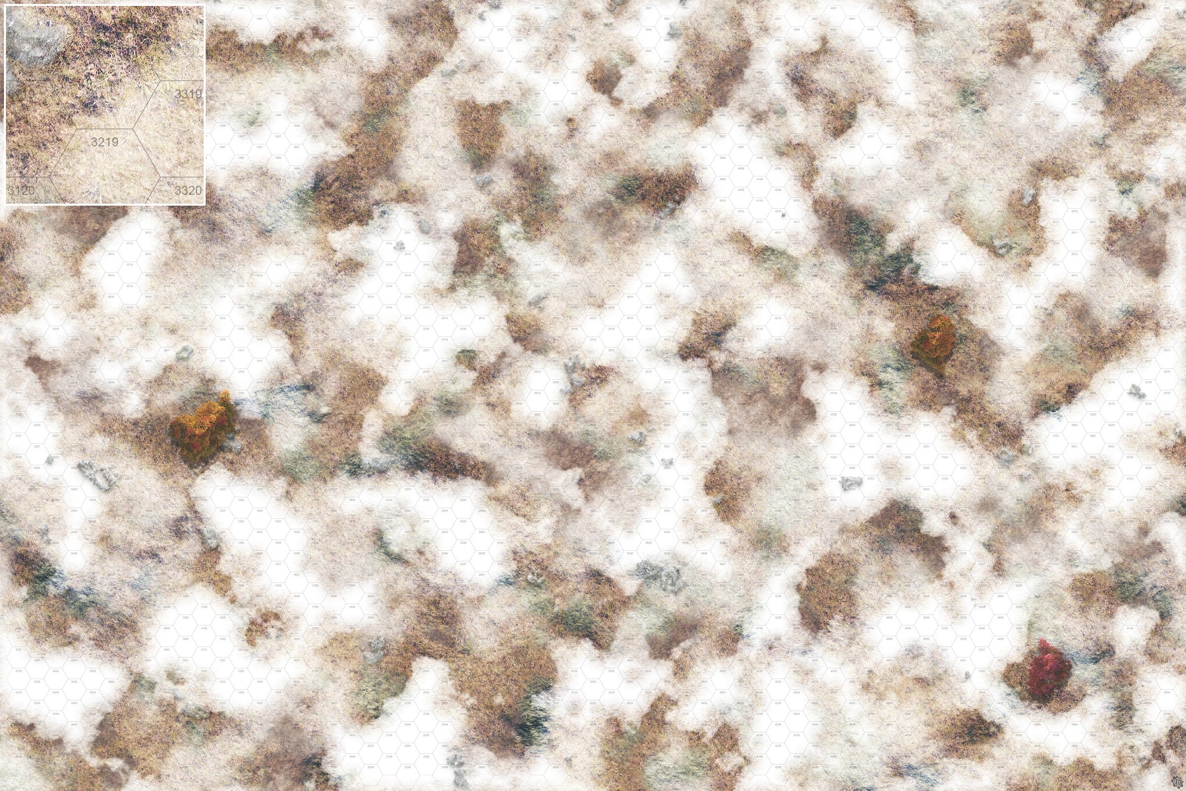 Mats by Mars: Snowy Tundra Tabletop Wargaming Play Mat