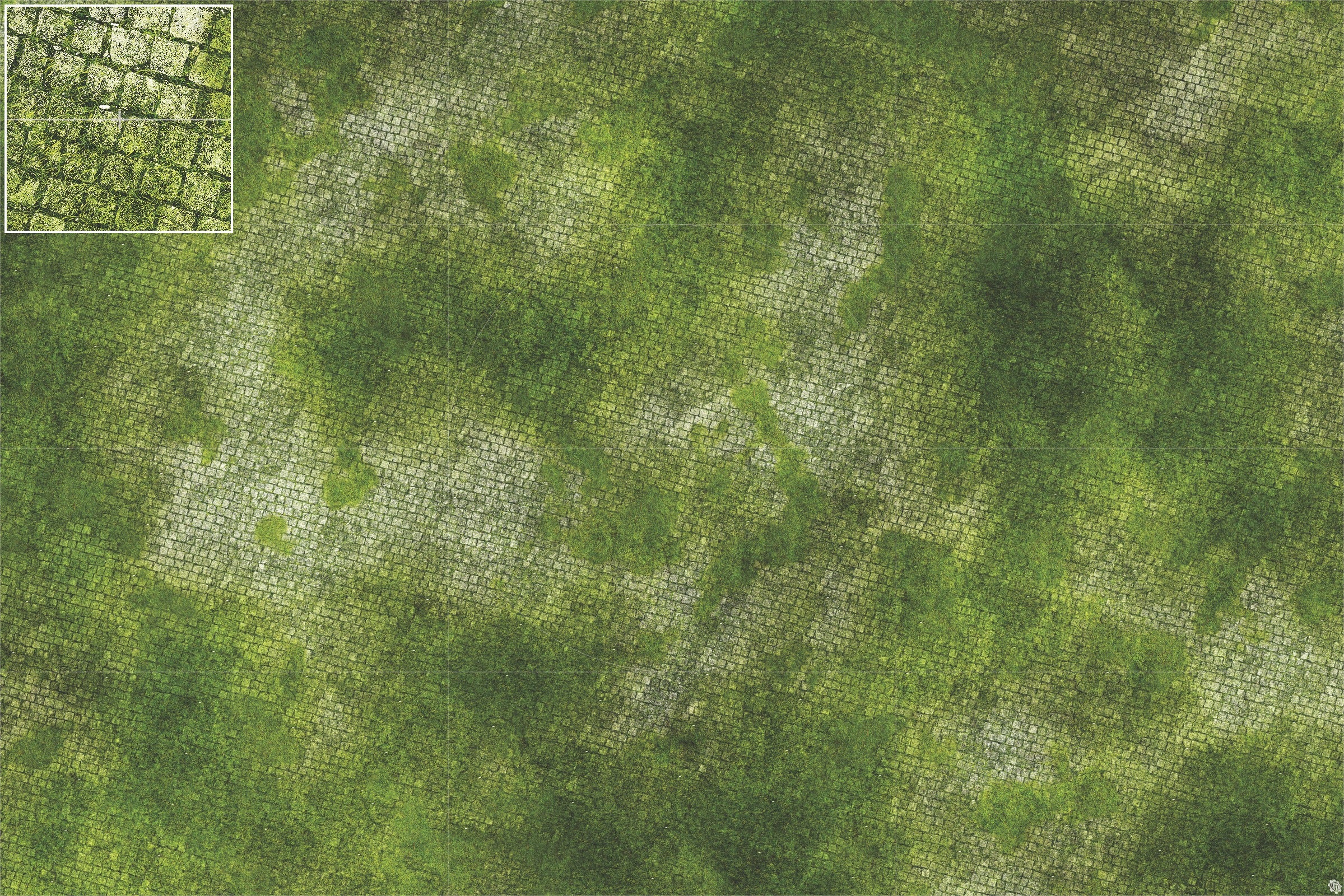 Mats by Mars: Overgrown Cobbles Tabletop Wargaming Play Mat