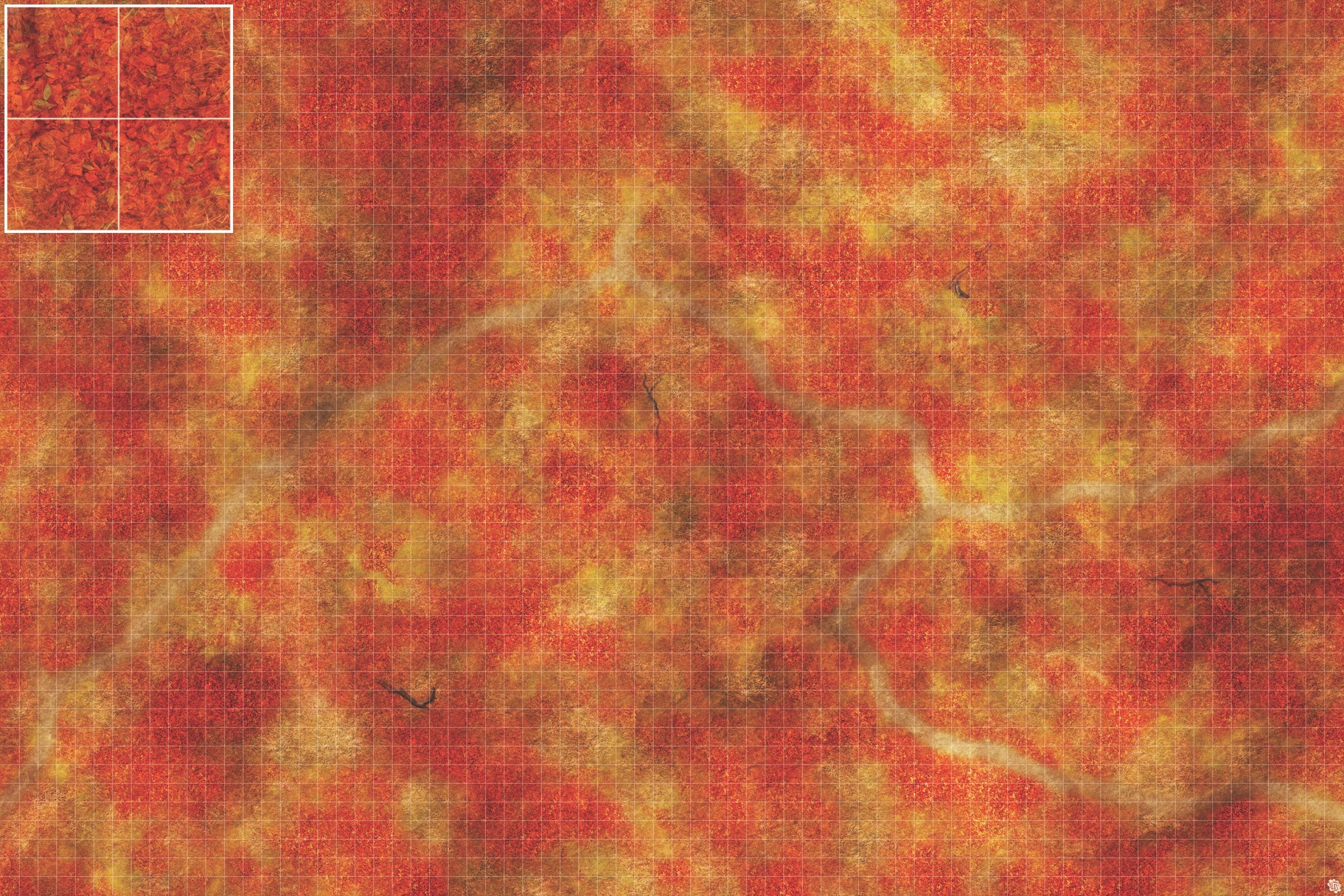 Mats by Mars: Autumn Forest Trail Tabletop Wargaming Play Mat