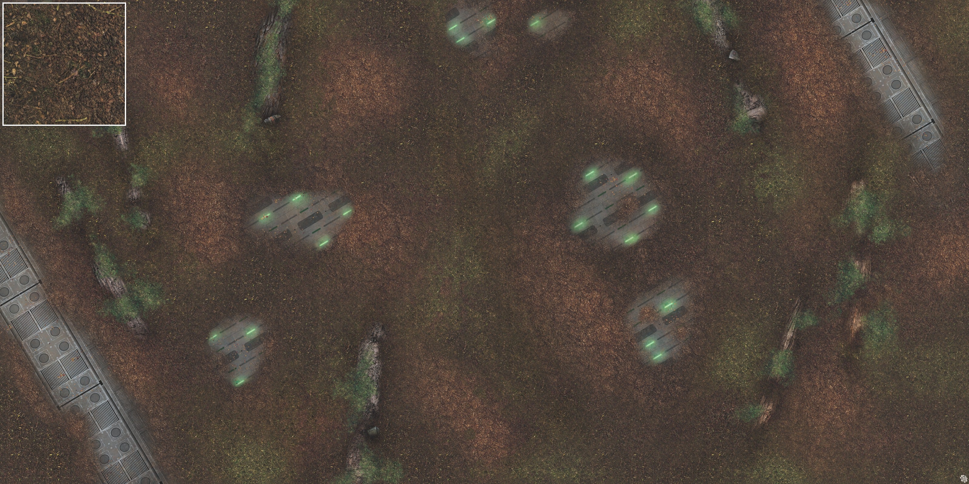 Mats by Mars: Hidden Outpost (Green) Tabletop Wargaming Play Mat