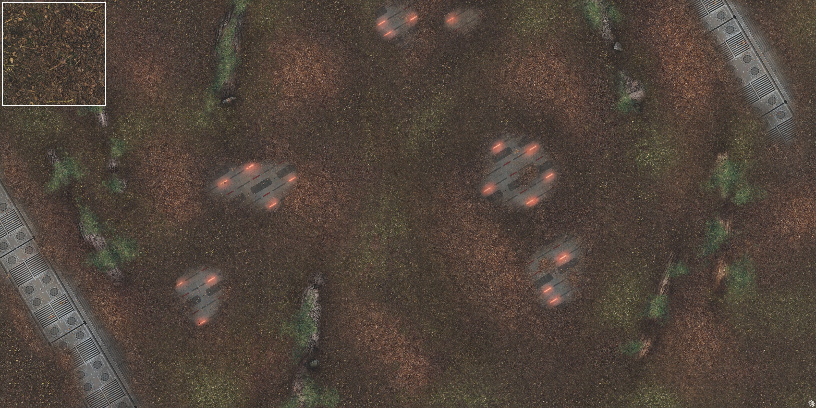 Mats by Mars: Hidden Outpost (Red) Tabletop Wargaming Play Mat