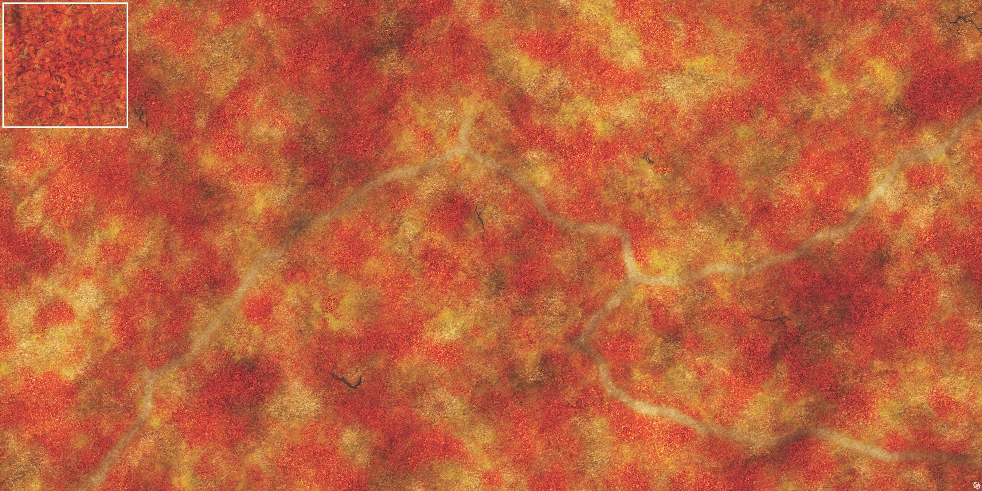 Mats by Mars: Autumn Forest Trail Tabletop Wargaming Play Mat