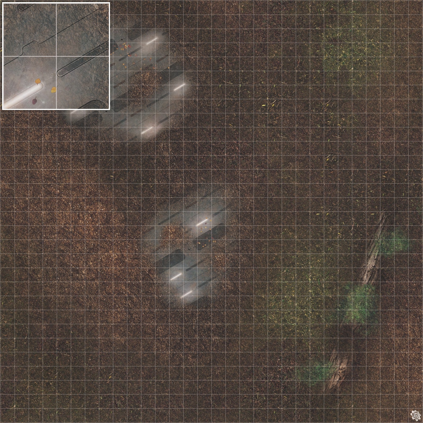 Mats by Mars: Hidden Outpost (White) Tabletop Wargaming Play Mat