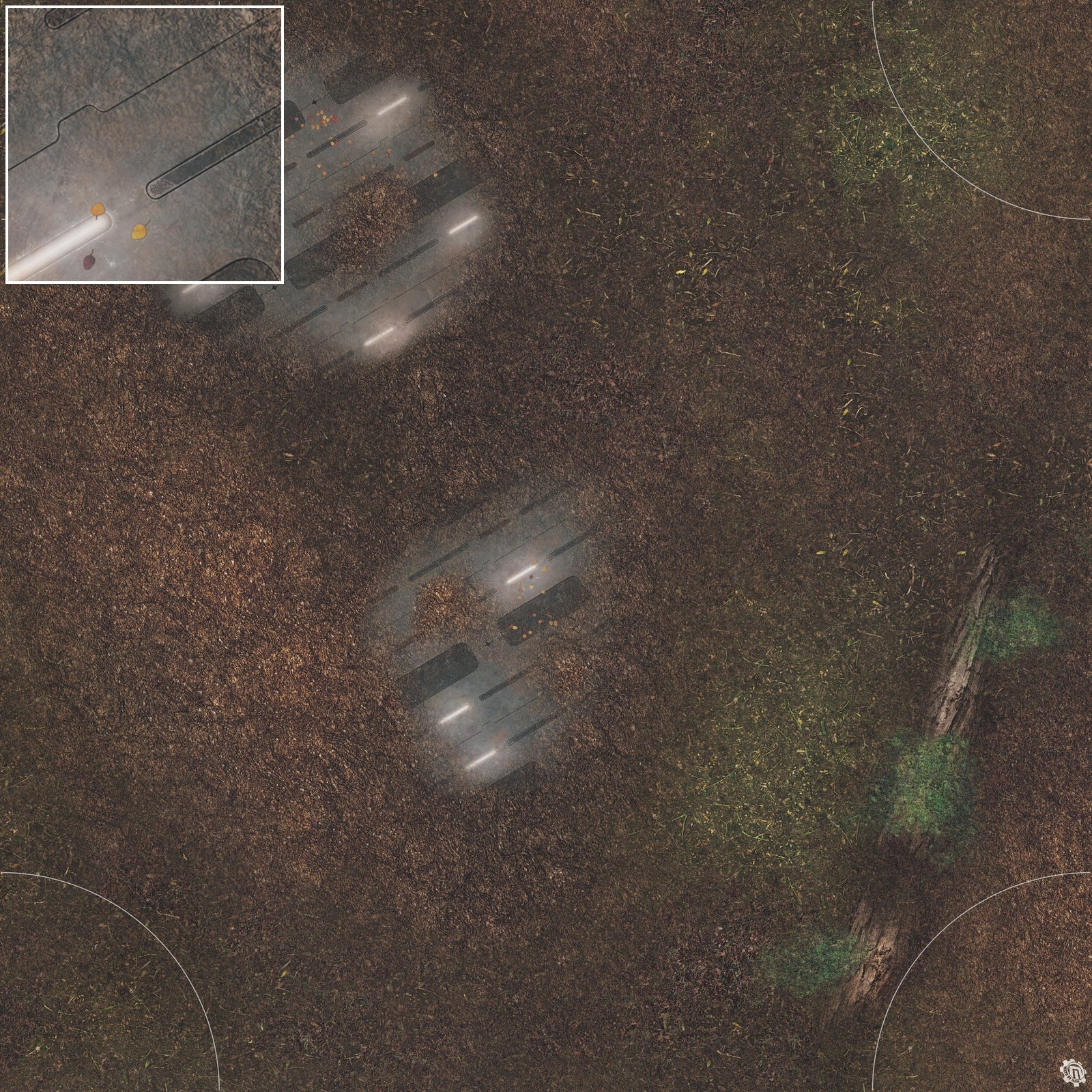 Mats by Mars: Hidden Outpost (White) Tabletop Wargaming Play Mat