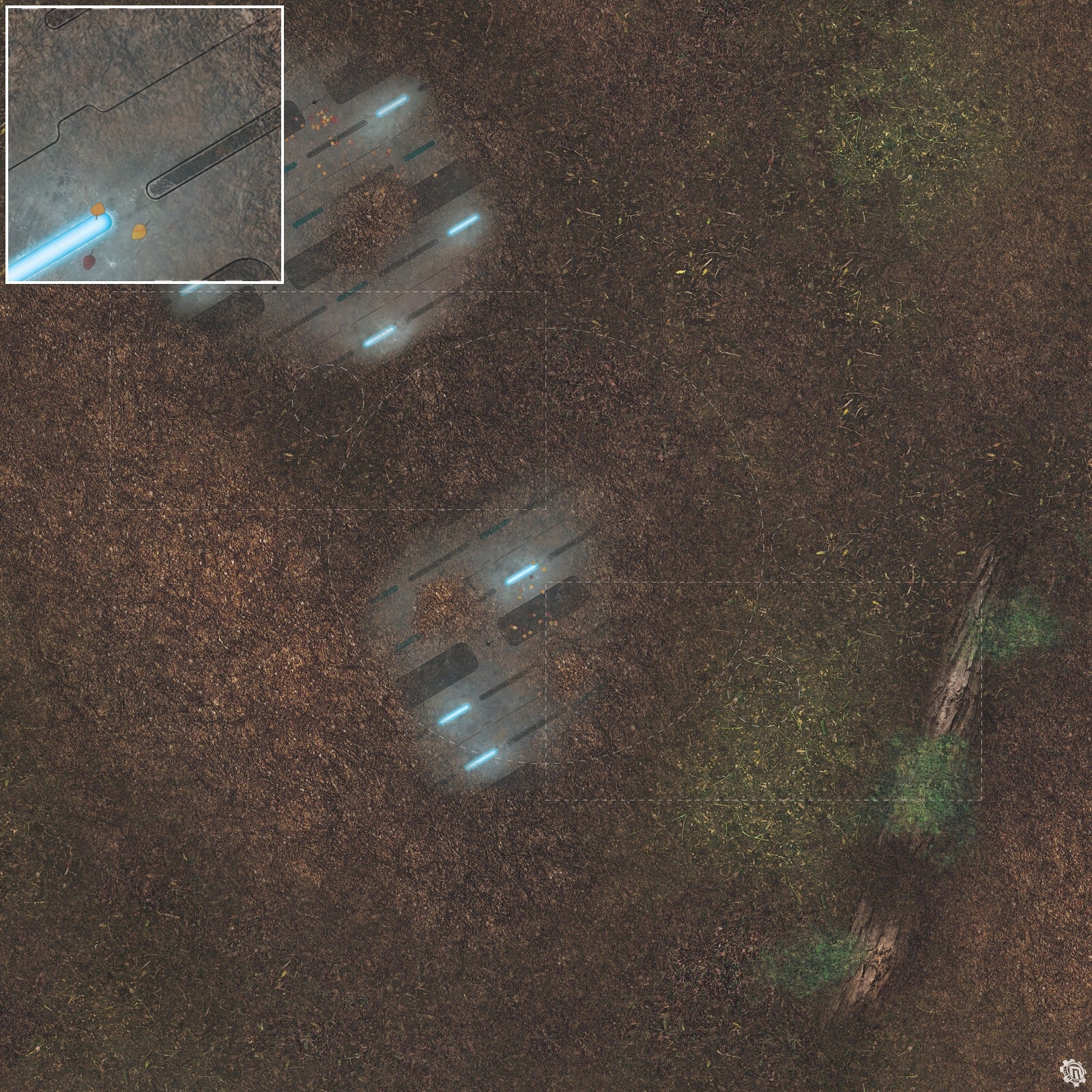 Mats by Mars: Hidden Outpost (Blue) Tabletop Wargaming Play Mat
