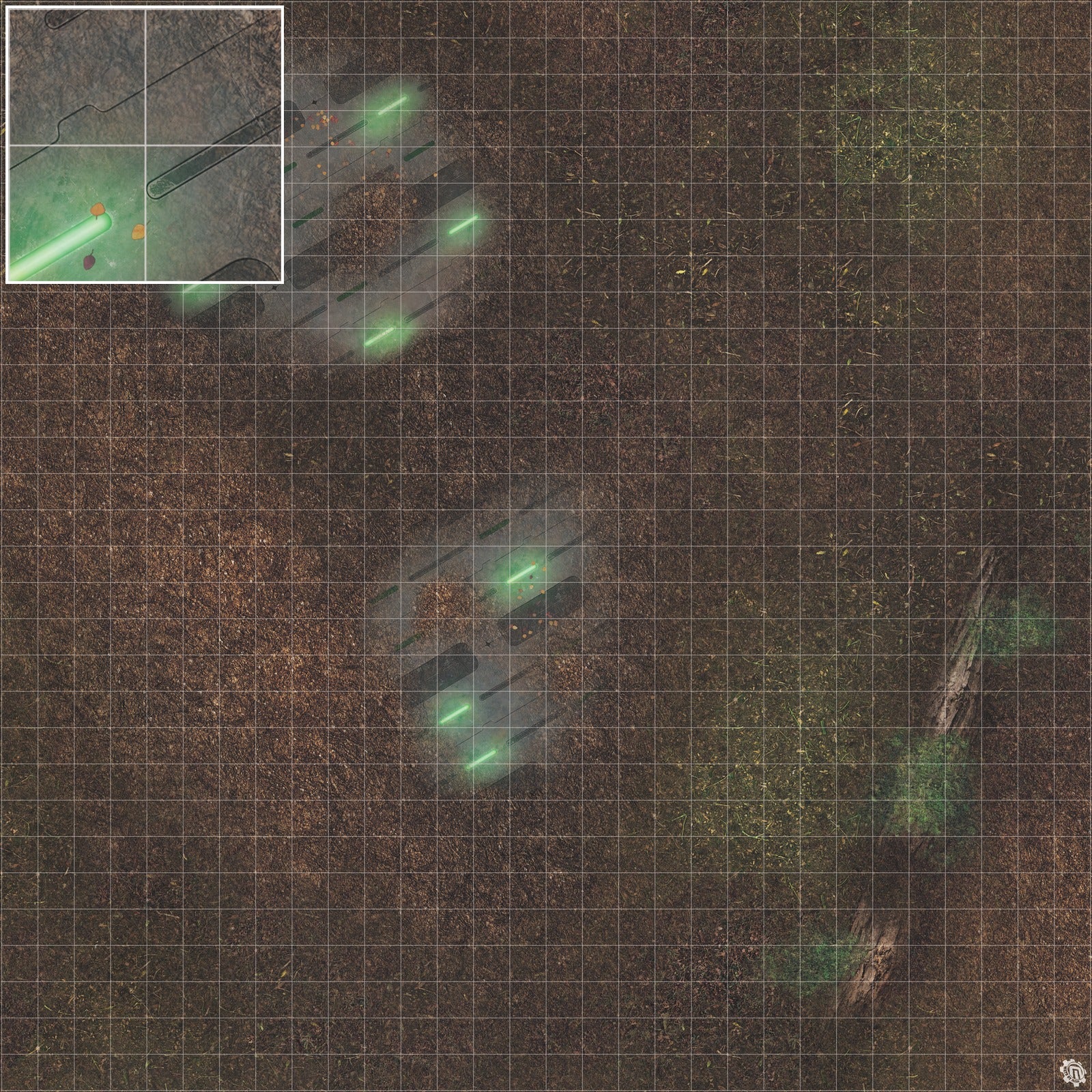 Mats by Mars: Hidden Outpost (Green) Tabletop Wargaming Play Mat