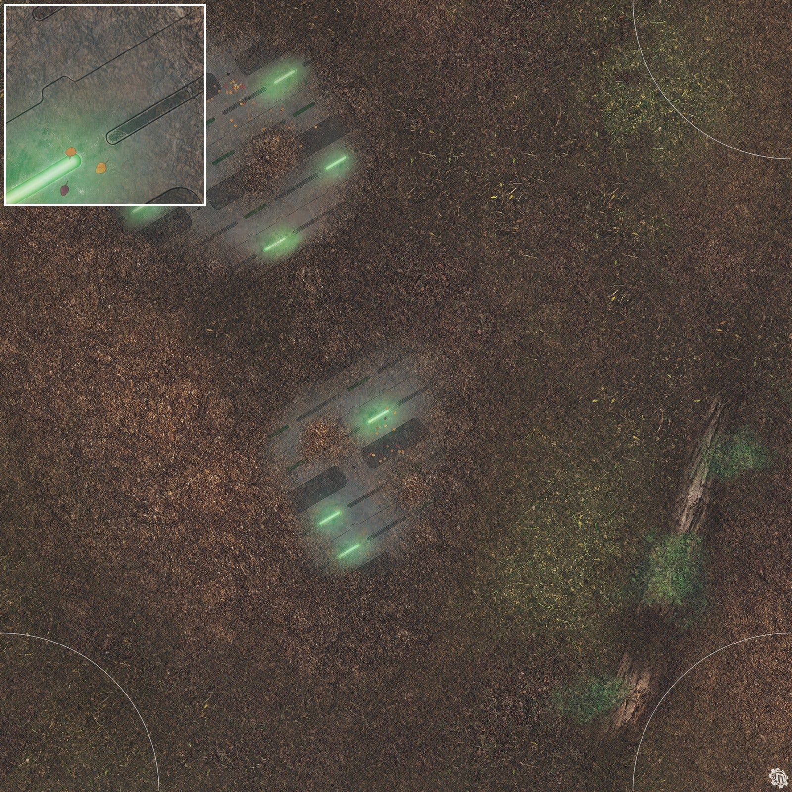 Mats by Mars: Hidden Outpost (Green) Tabletop Wargaming Play Mat