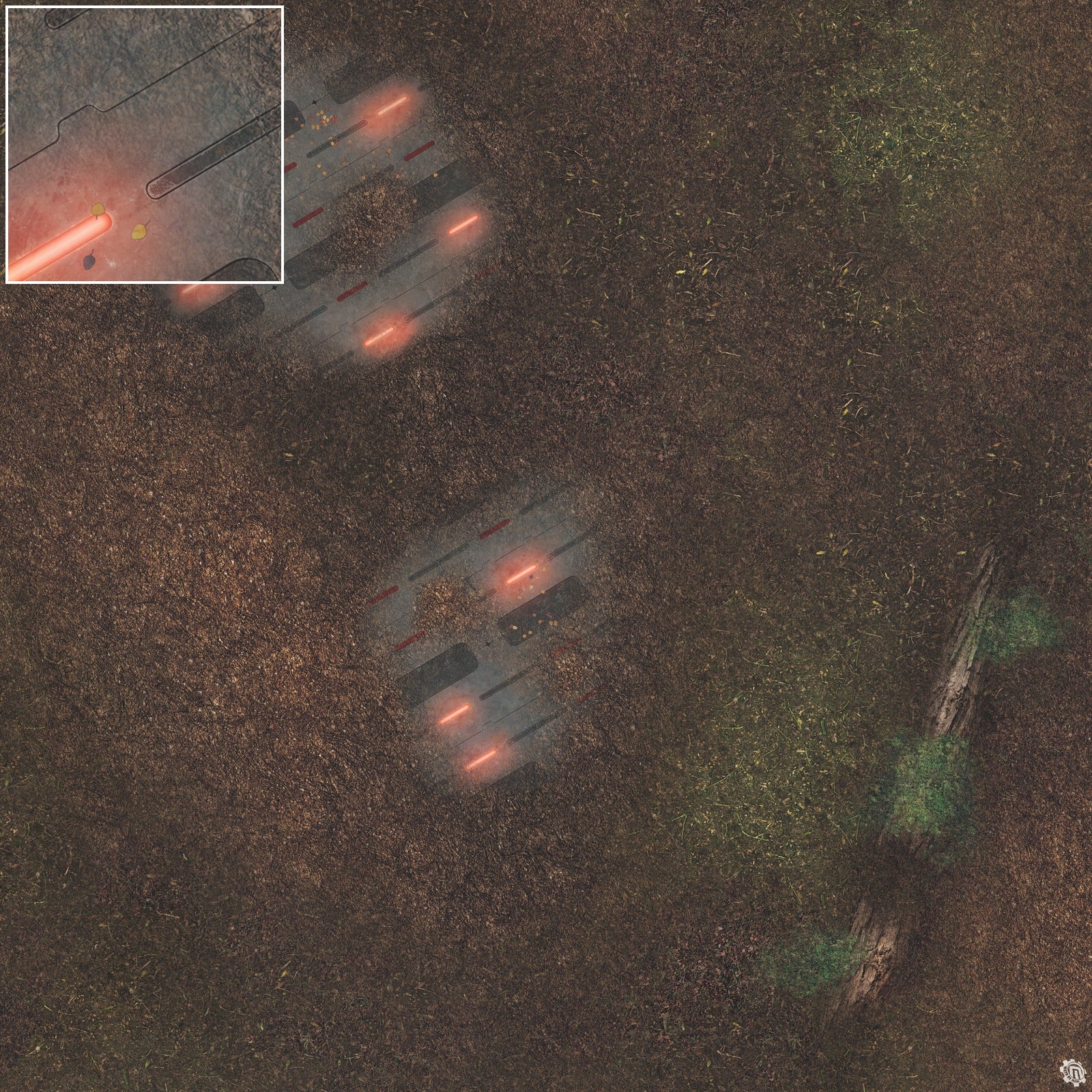 Mats by Mars: Hidden Outpost (Red) Tabletop Wargaming Play Mat