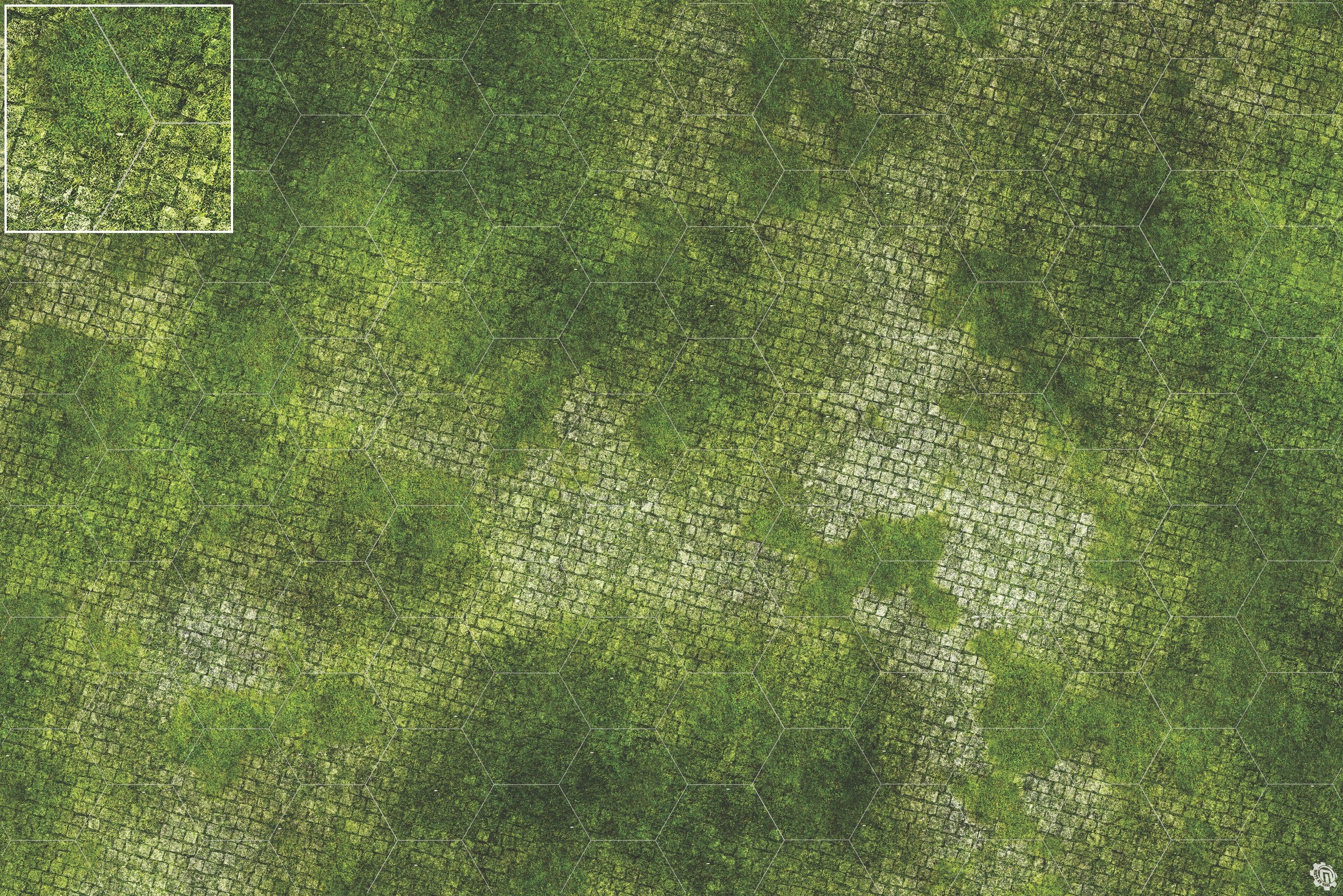 Mats by Mars: Overgrown Cobbles Tabletop Wargaming Play Mat