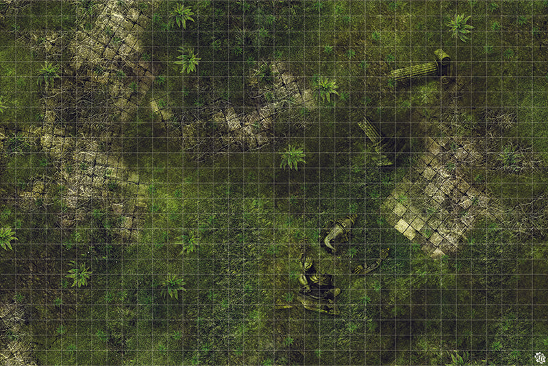 Mats by Mars: Forgotten Temple (Plaza) Tabletop Wargaming Play Mat