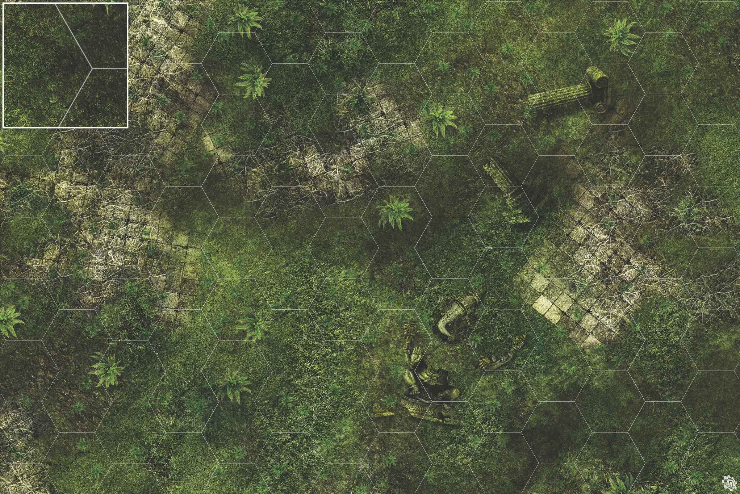 Mats by Mars: Forgotten Temple (Plaza) Tabletop Wargaming Play Mat