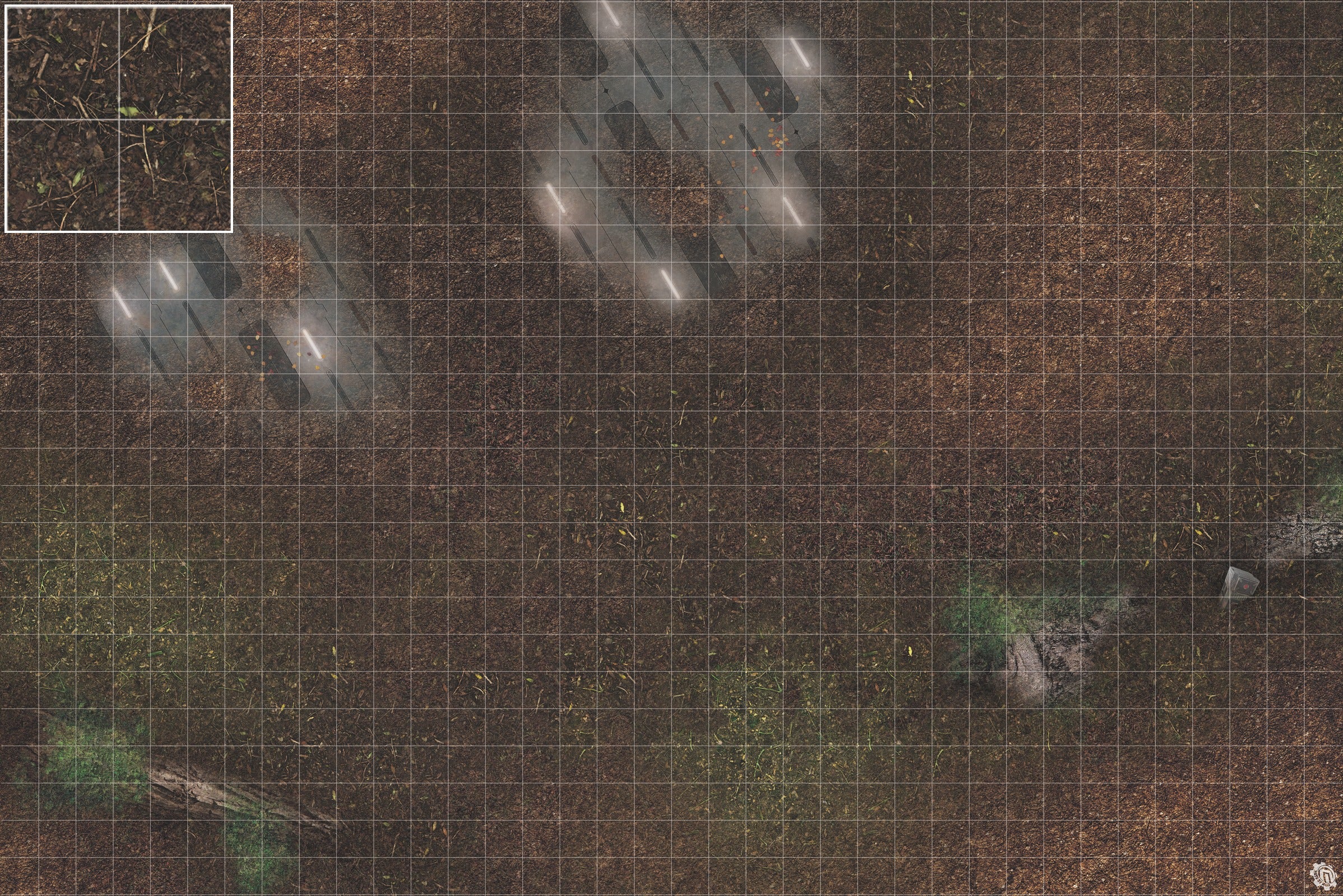 Mats by Mars: Hidden Outpost (White) Tabletop Wargaming Play Mat