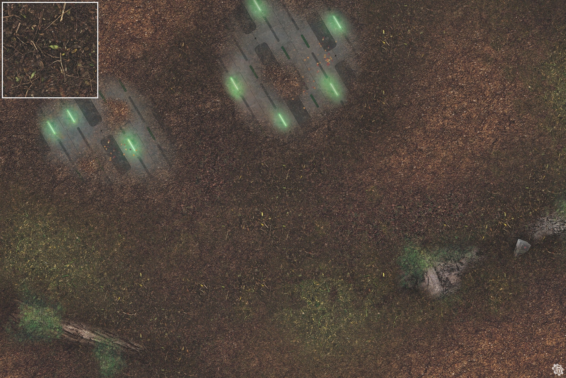 Mats by Mars: Hidden Outpost (Green) Tabletop Wargaming Play Mat