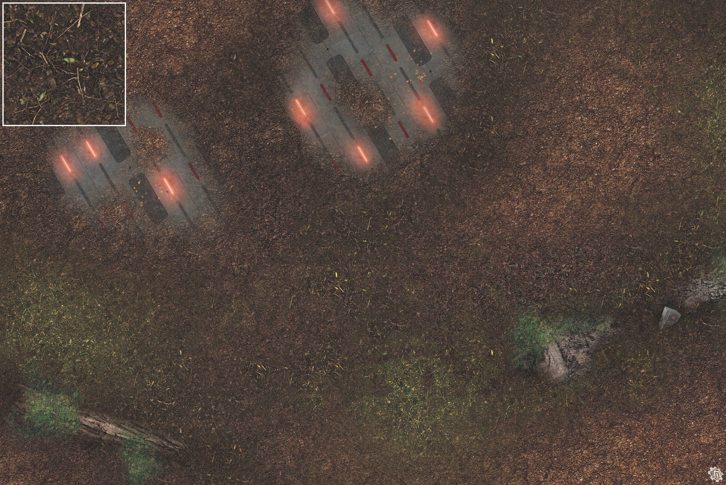 Mats by Mars: Hidden Outpost (Red) Tabletop Wargaming Play Mat