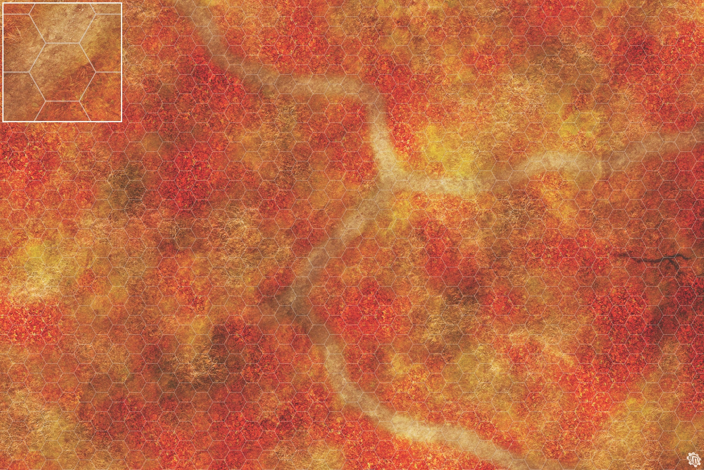 Mats by Mars: Autumn Forest Trail Tabletop Wargaming Play Mat
