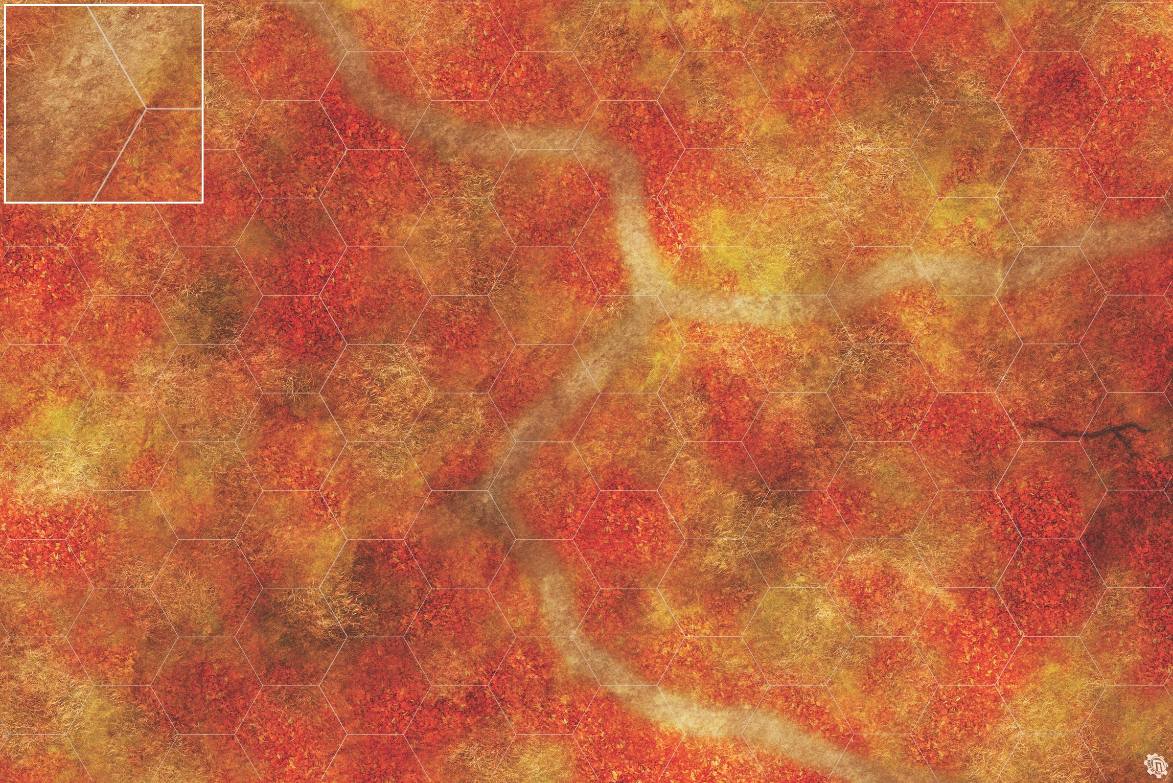 Mats by Mars: Autumn Forest Trail Tabletop Wargaming Play Mat