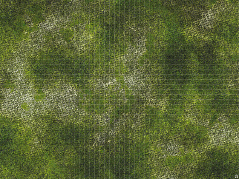 Mats by Mars: Overgrown Cobbles Tabletop Wargaming Play Mat