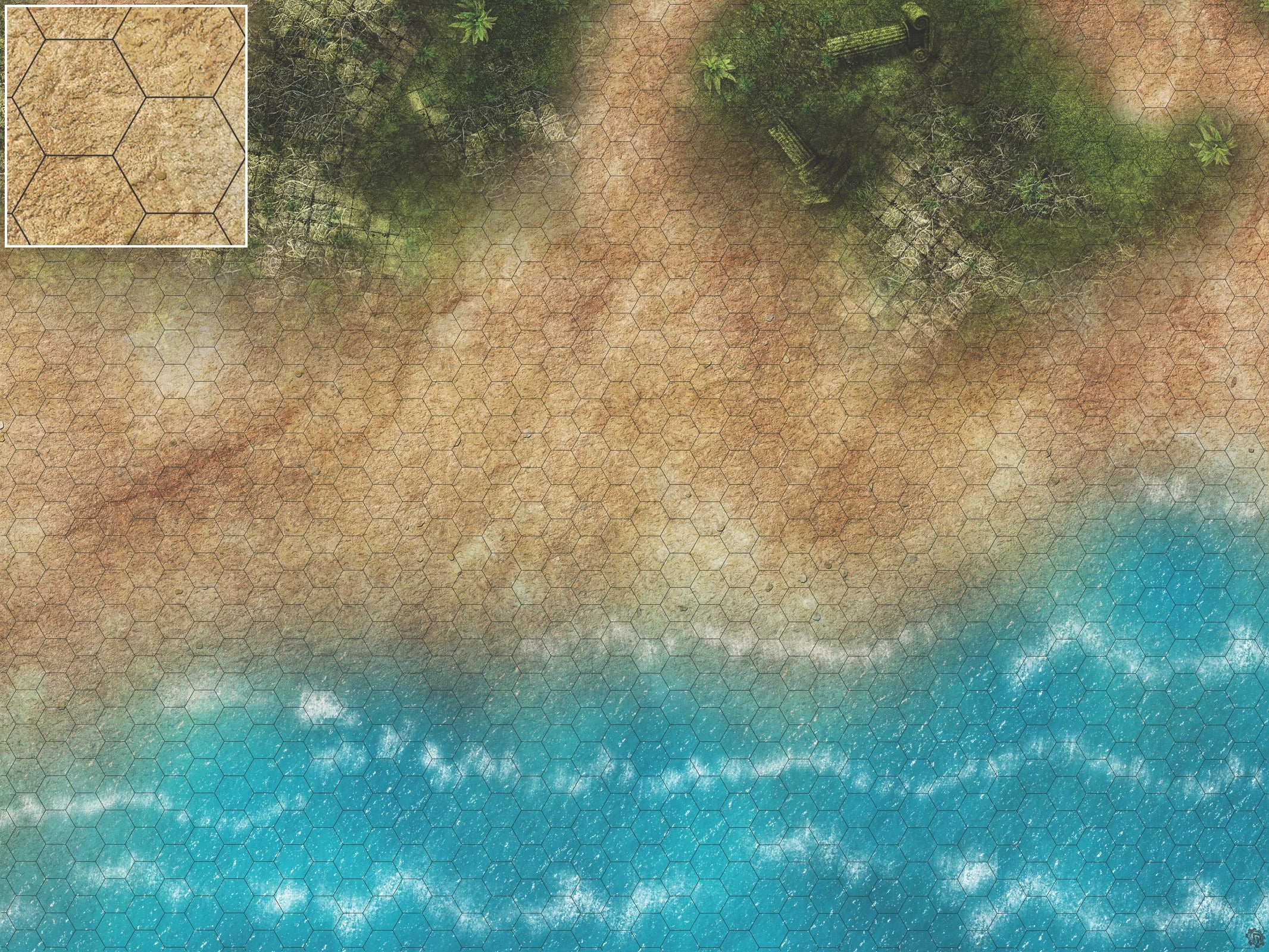 Mats by Mars: Jungle Treasure Tabletop Wargaming Play Mat